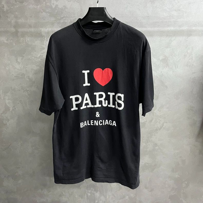 Balenciaga Balenciaga Black 24 Latest Letter Heart Pattern Printed Ro Size US XXS / EU 40 - 1 Thumbnail