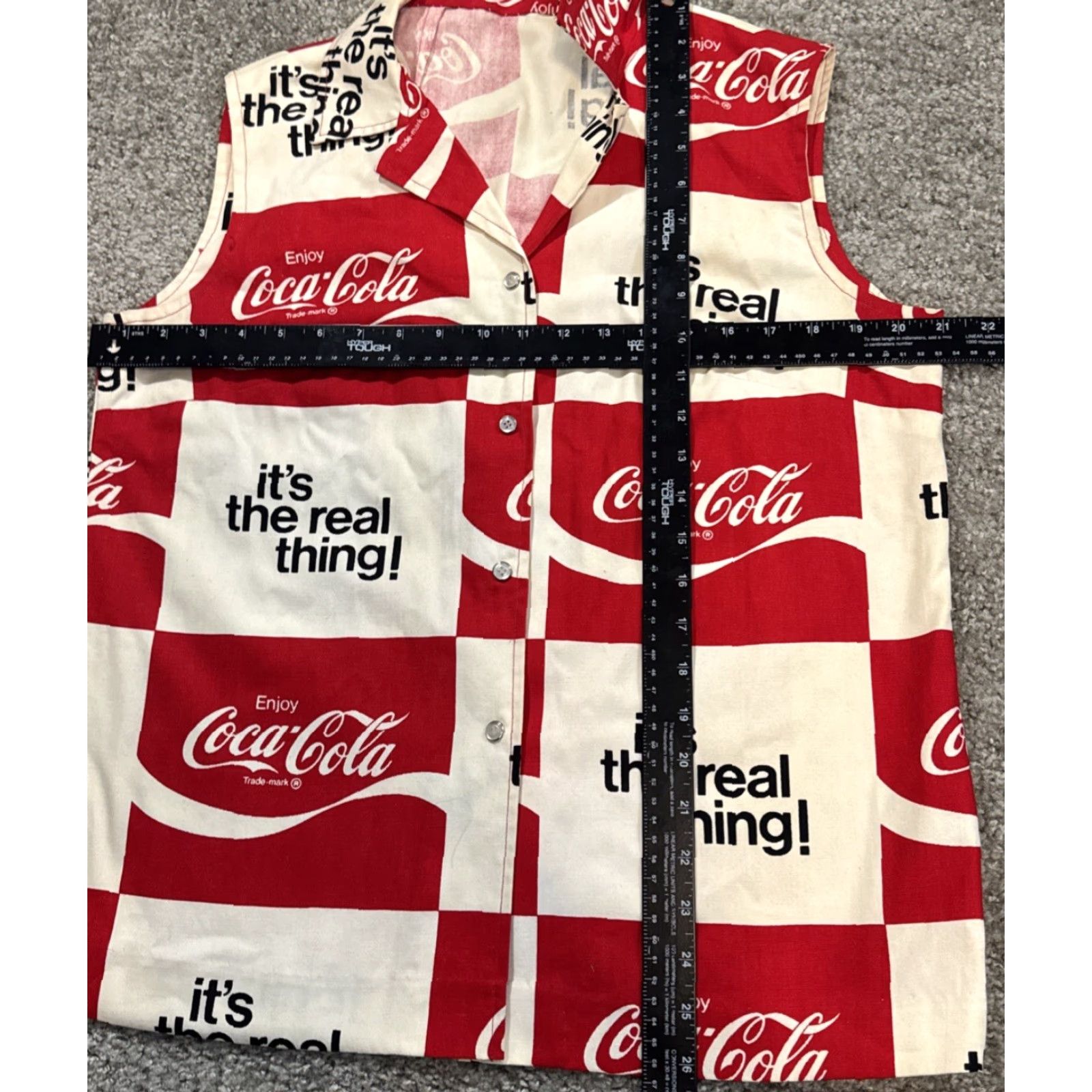 Vintage VINTAGE Coca-Cola Checkered Logo Red White Snap Button Sleeveless Vest Med 60s Unisex Adults M Button-Up Size US M / EU 48-50 / 2 - 8 Thumbnail