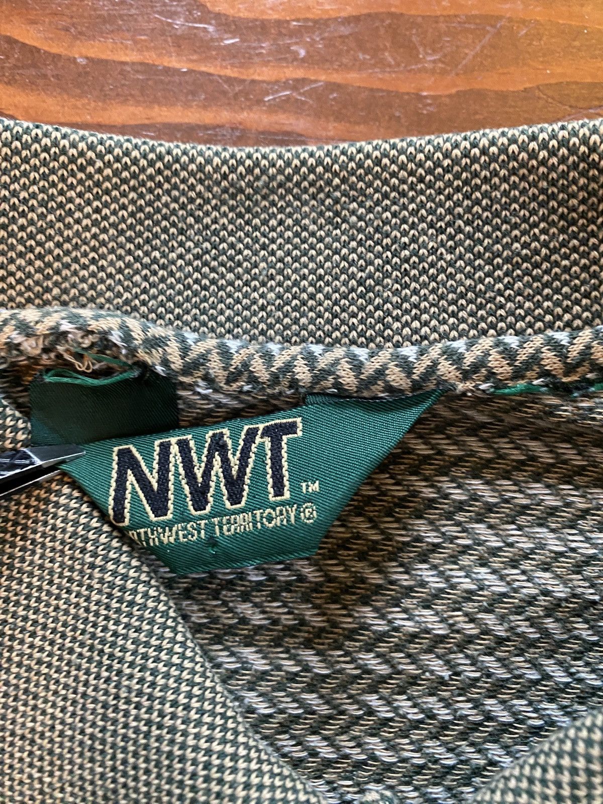 Northwest Territory × Vintage Vintage 90’s Northwest Territory Green Zigzag Knit Golf Polo Size US XL / EU 56 / 4 - 9 Thumbnail