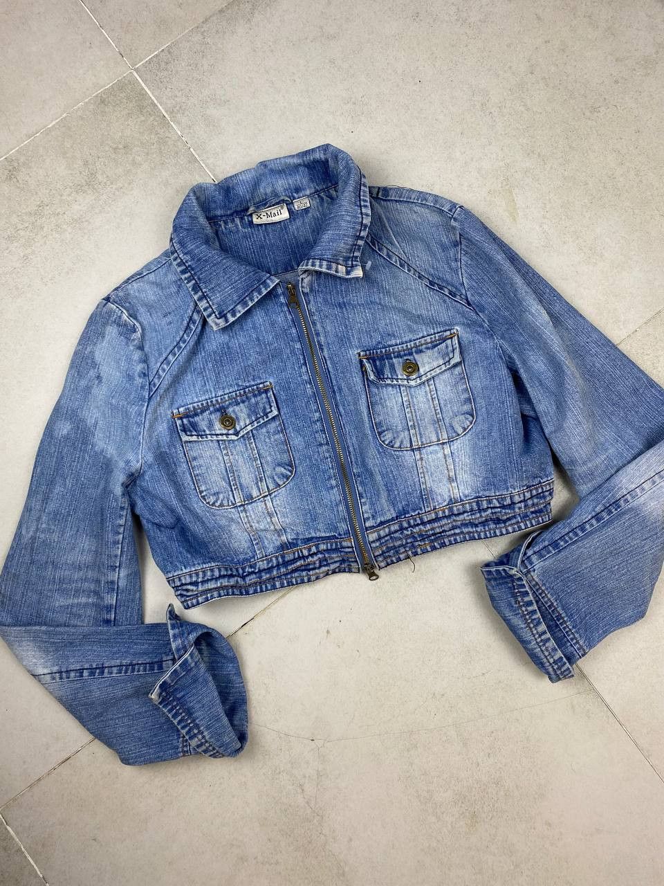 2000s vintage Paul Frank upcycled Y2k blue denim jacket