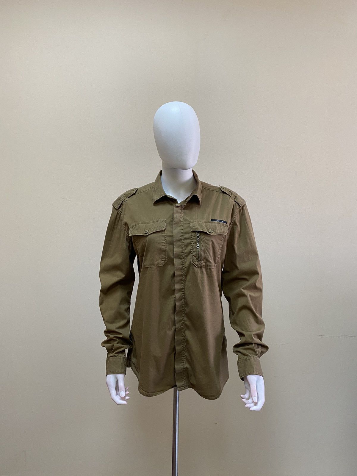 Diesel Diesel Vintage Multi Pocket Brown Button Up Y2K Shirt Size L Size L / US 10 / IT 46 - 1 Thumbnail