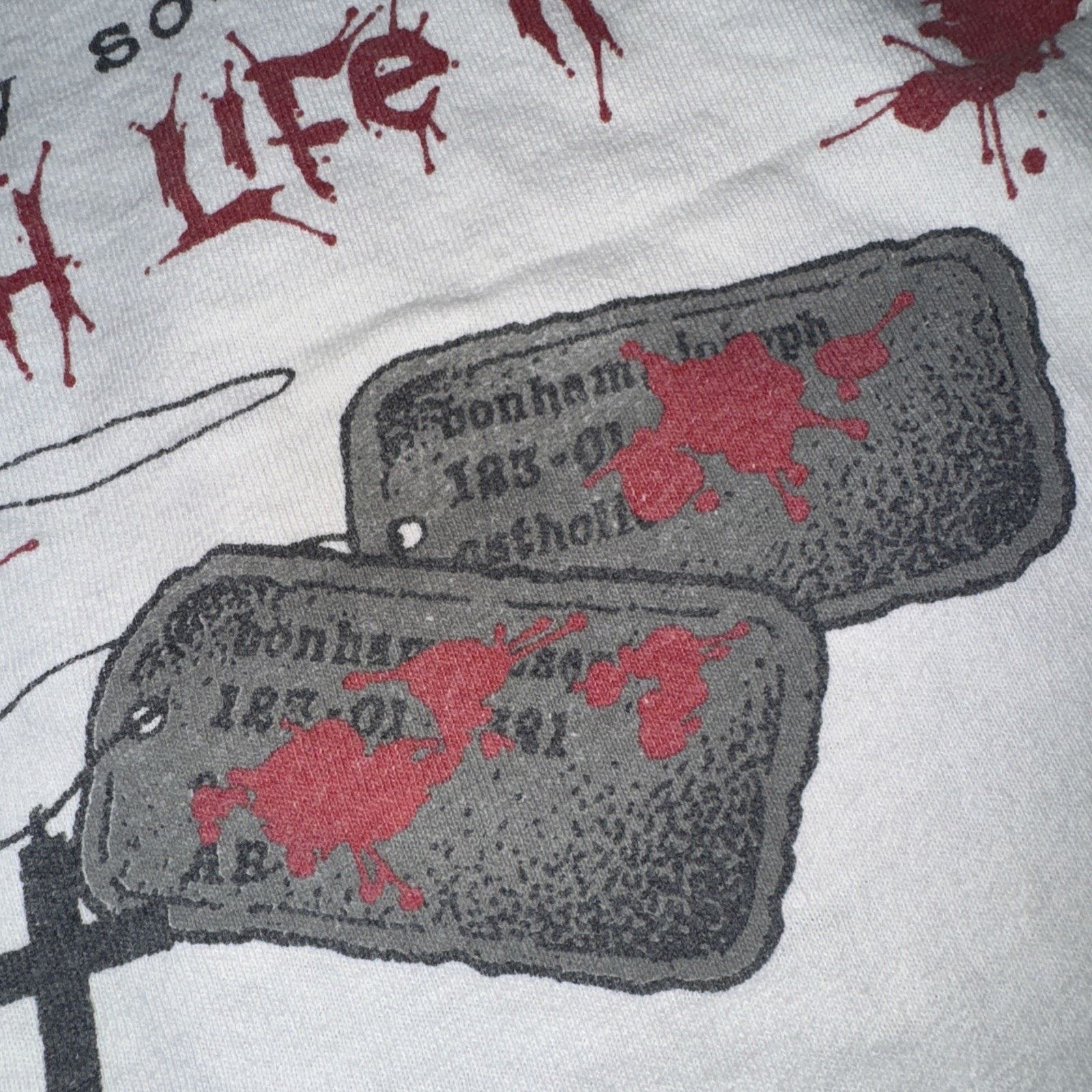 Band Tees × Metallica Metallica Landmine Tour Pushead T-Shirt White 2XL 24x27 Size US XXL / EU 58 / 5 - 7 Thumbnail