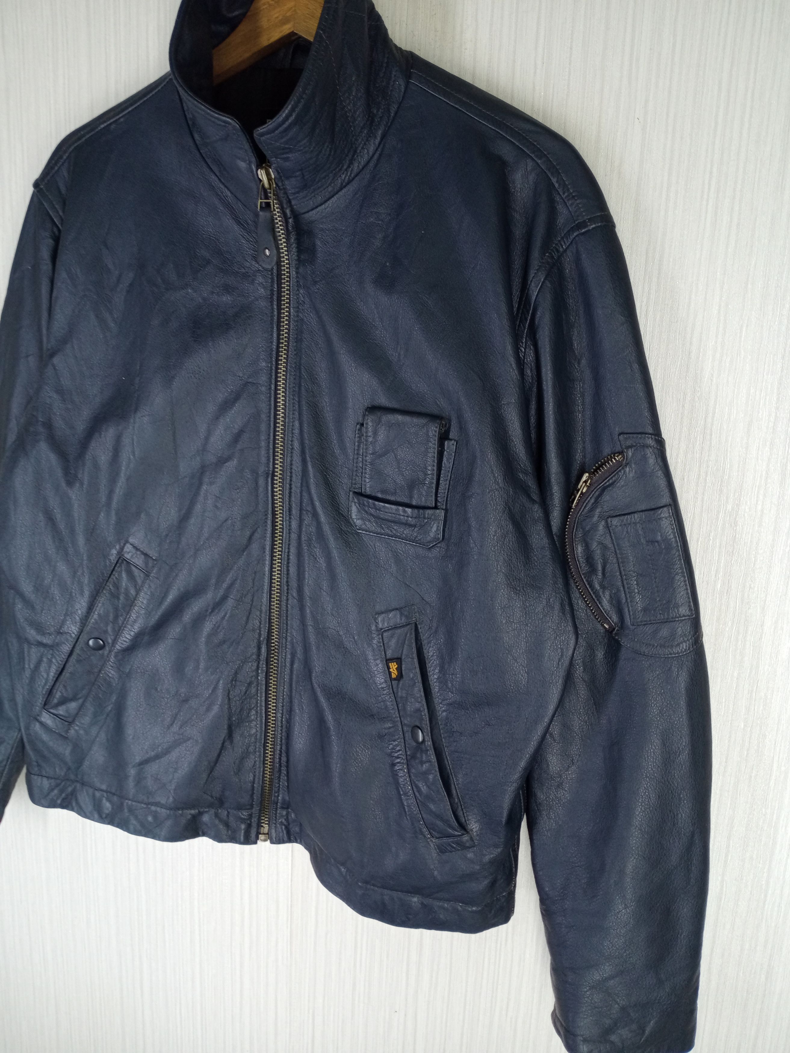 Alpha Industries VINTAGE ALPHA INDUSTRIES LEATHER GENUINE COWHIDE JACKET Size US M / EU 48-50 / 2 - 2 Thumbnail