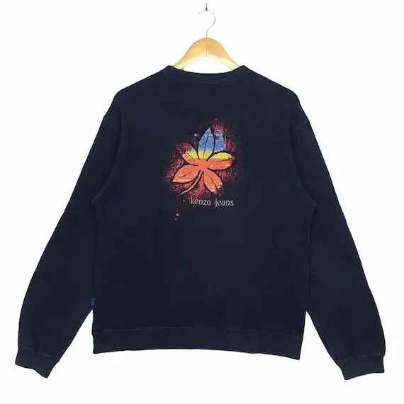 Kenzo Vtg KENZO PARIS JEANS Floral Crewneck Sweatshirt Pullover Size M / US 6-8 / IT 42-44 - 1 Thumbnail