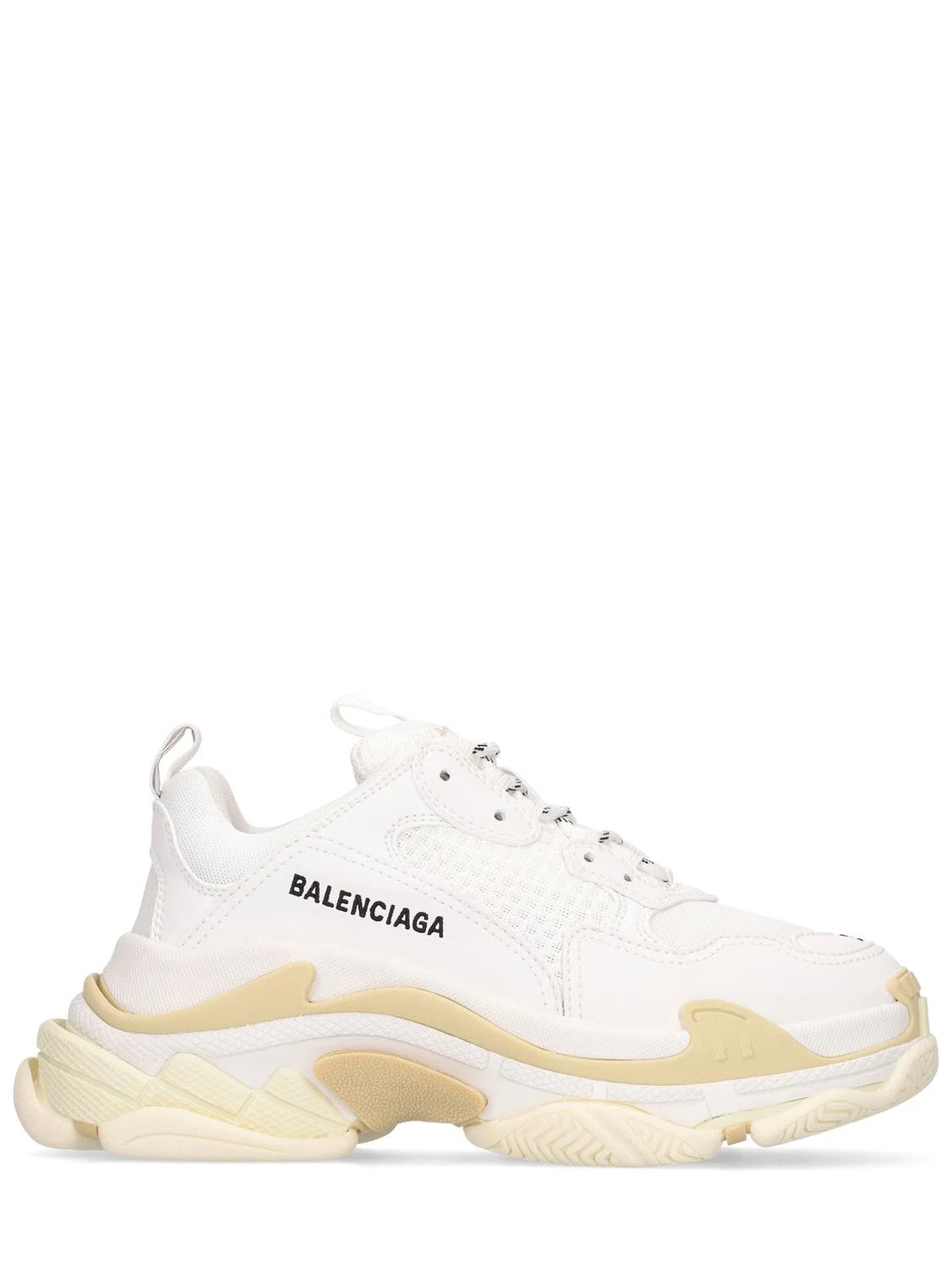 image of Balenciaga O1In1G1223 Triple S Bcl Nylon/suede/nw Eggshell/sand Beige Shoes, Women's (Size 4)