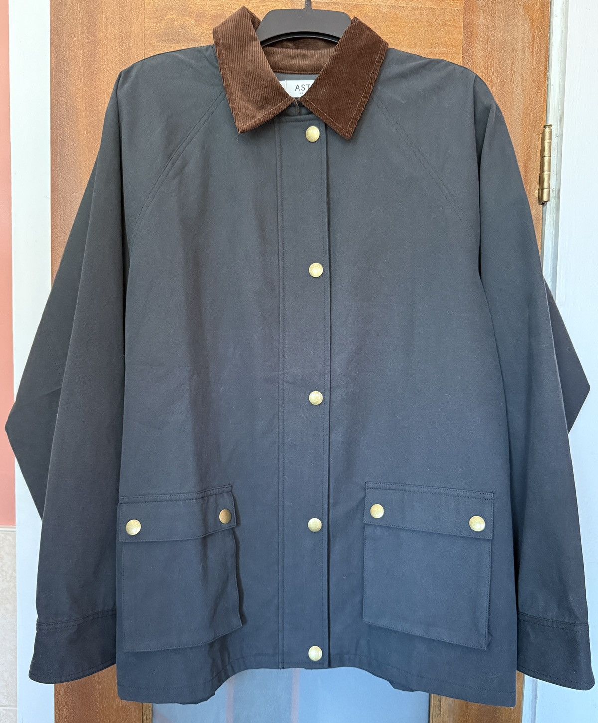 ASTR The Label ASTR The Label Rylan Cotton NAVY Barn Jacket Corduroy Collar Size L / US 10 / IT 46 - 1 Thumbnail
