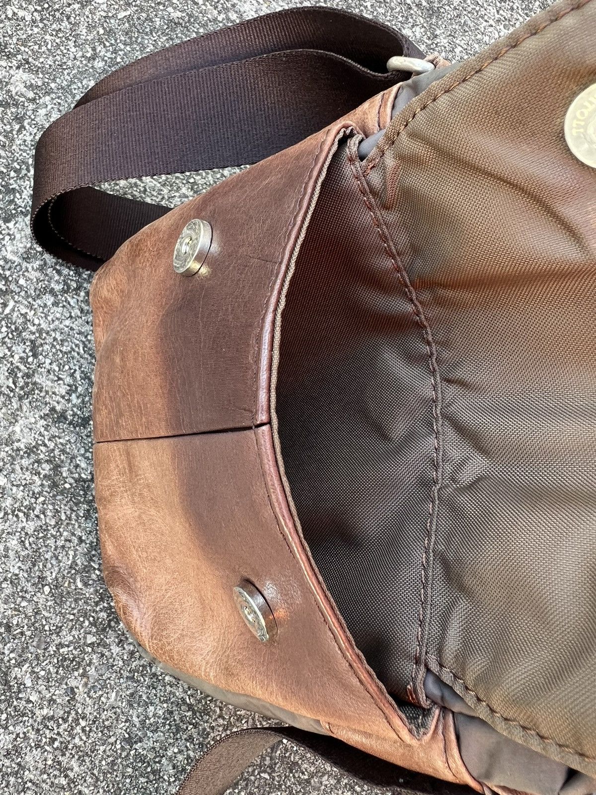 Vintage × Yohji Yamamoto Vintage Yohji Yamamoto Y’saccs Hybrid Patina Leather Wax Bag Size ONE SIZE - 24 Thumbnail