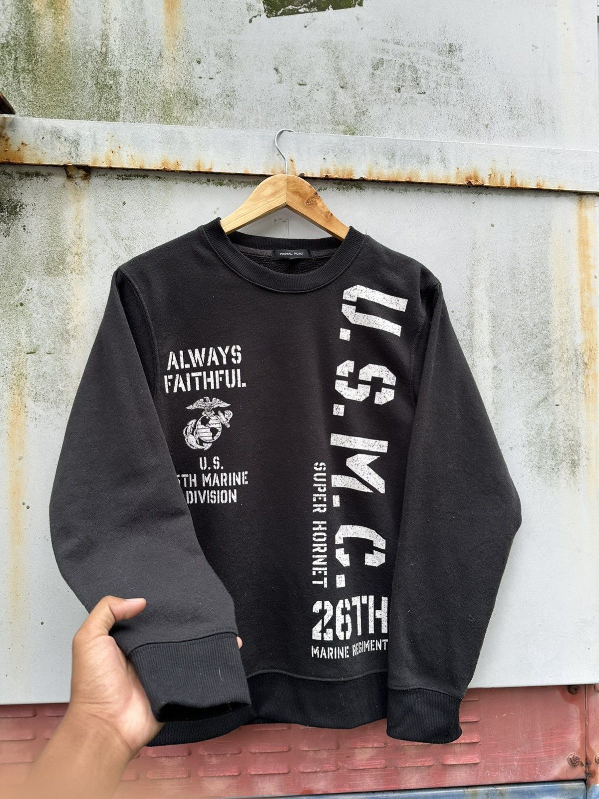 Vintage 🪖US 5th Marine Division Sweatshirt Size US S / EU 44-46 / 1 - 5 Thumbnail