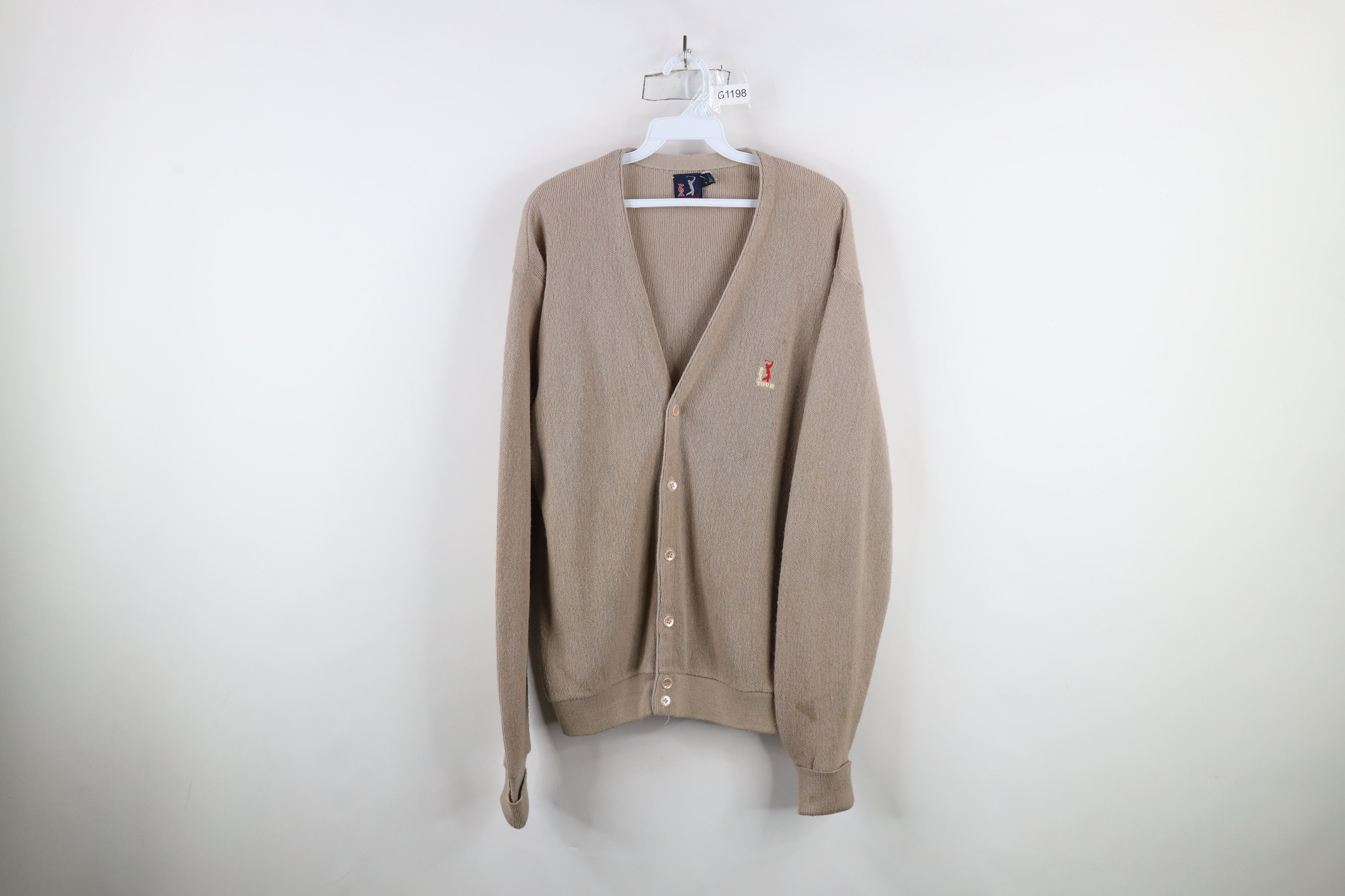 Vintage Vintage 70s 80s PGA Tour Golf Cardigan Sweater Beige USA Size US L / EU 52-54 / 3 - 1 Thumbnail