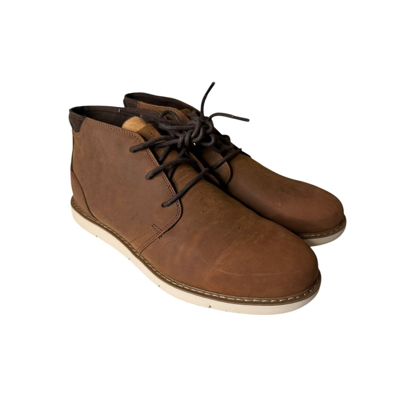 Toms TOM’S Navi Chukka Boots Water Resistant Brown Leather Size US 13 / EU 46 - 1 Thumbnail
