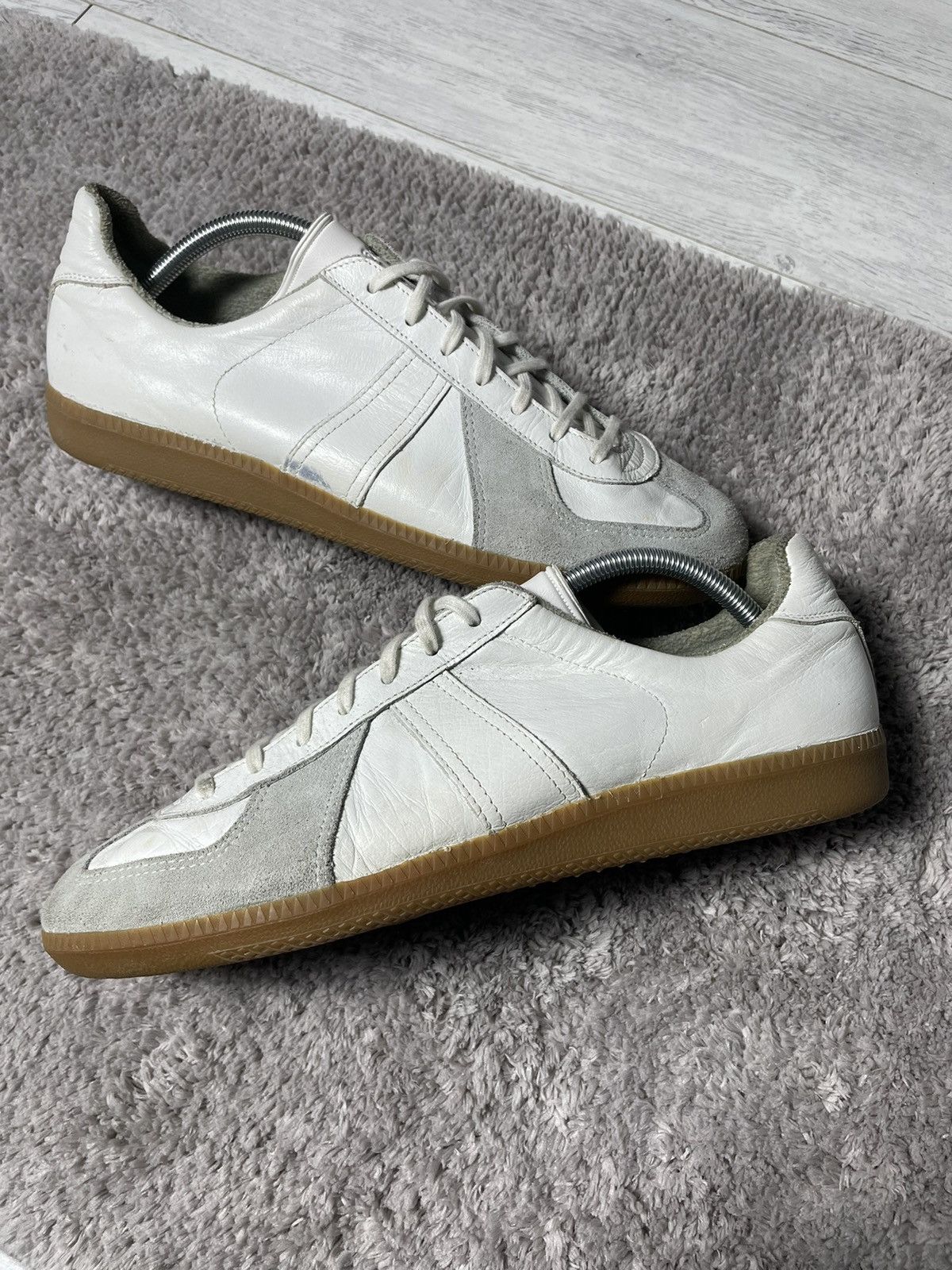 image of Bundeswehr x German Army Trainers Gat Bw Sport Leather Shoes Maison Margiela Replica in White (Size