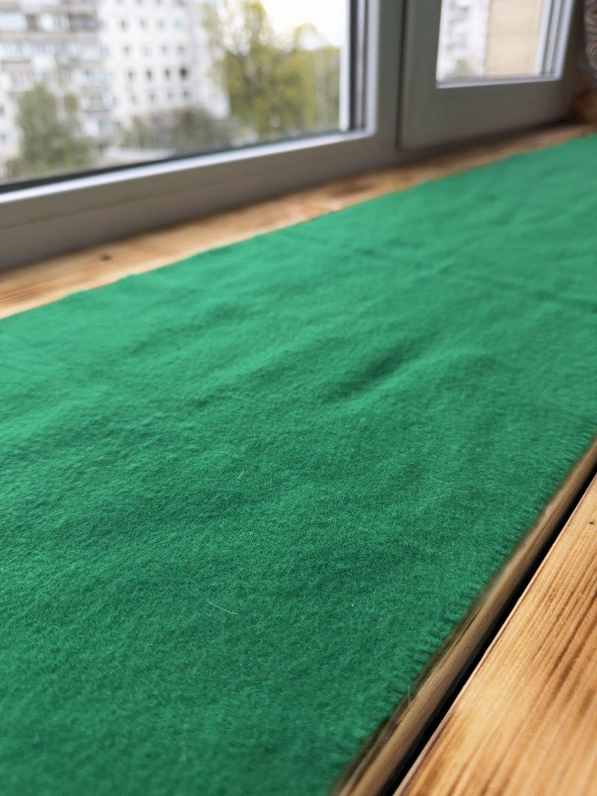 Vintage 90s Luxury Vintage Italian Wool Scarf Green Minimal Luxury Size ONE SIZE - 5 Thumbnail