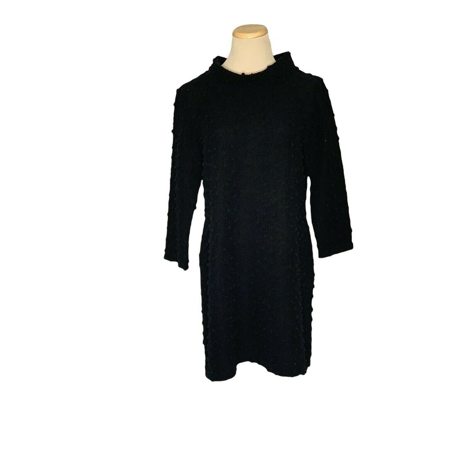 Anthropologie Uncle Frank Black High Neck Pom Pom Sweater Mini Dress M Size M / US 6-8 / IT 42-44 - 10 Thumbnail