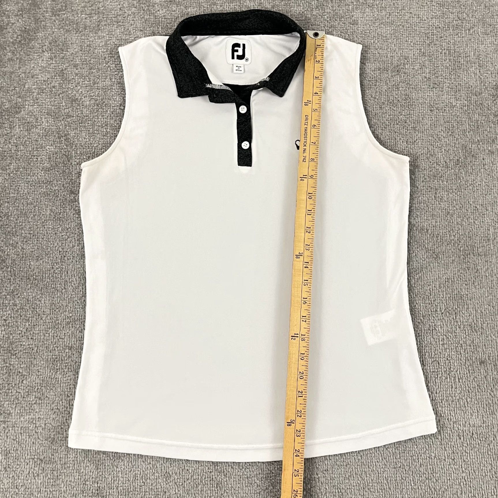 Footjoy FootJoy Polo Shirt Womens M White Sleeveless Tank Kings Creek CC Crown Gray Size M / US 6-8 / IT 42-44 - 4 Thumbnail
