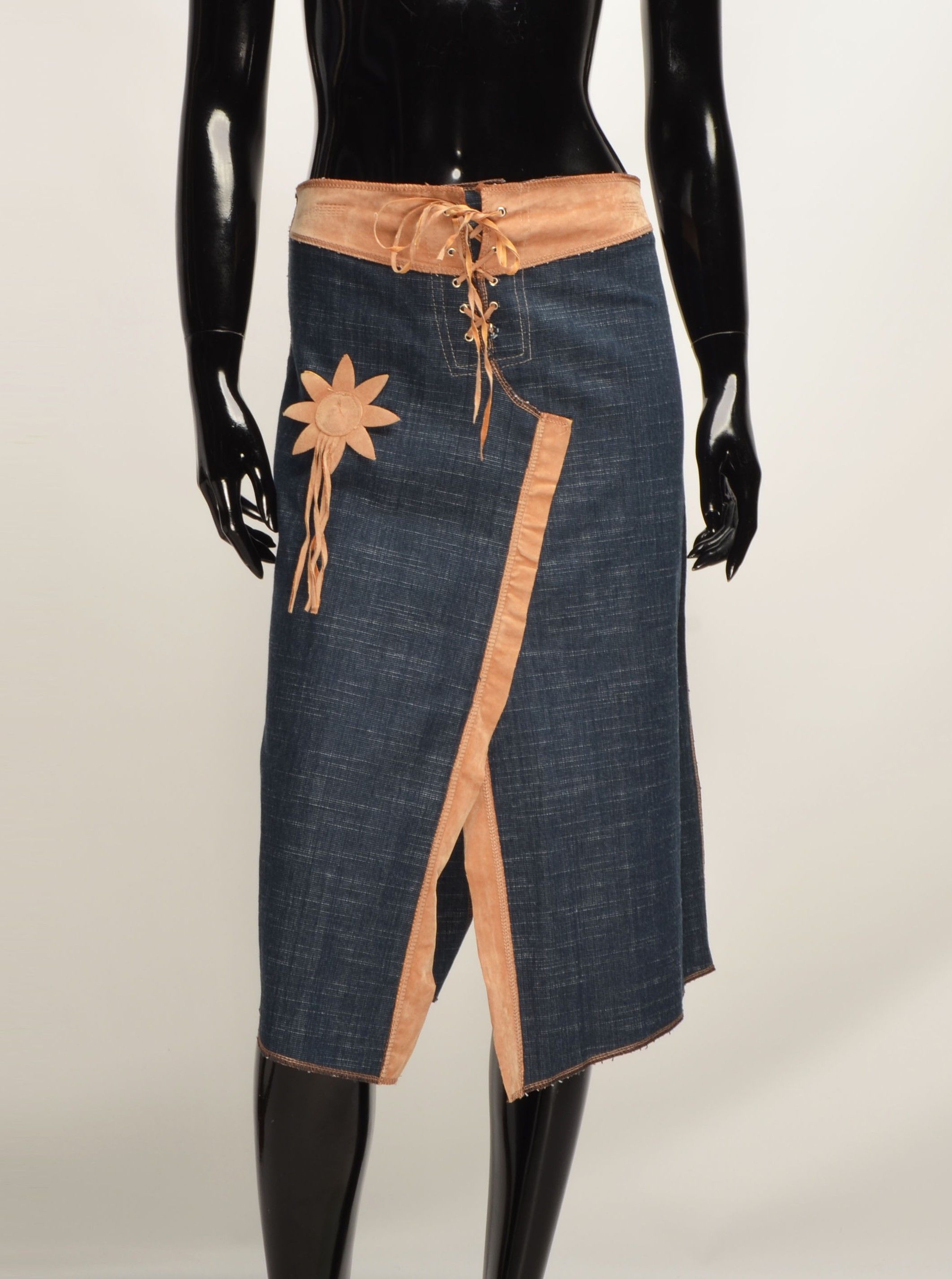 Vintage Vintage Y2K Boho Mid Length Straight Skirt Size 30" / US 8 / IT 44 - 8 Thumbnail