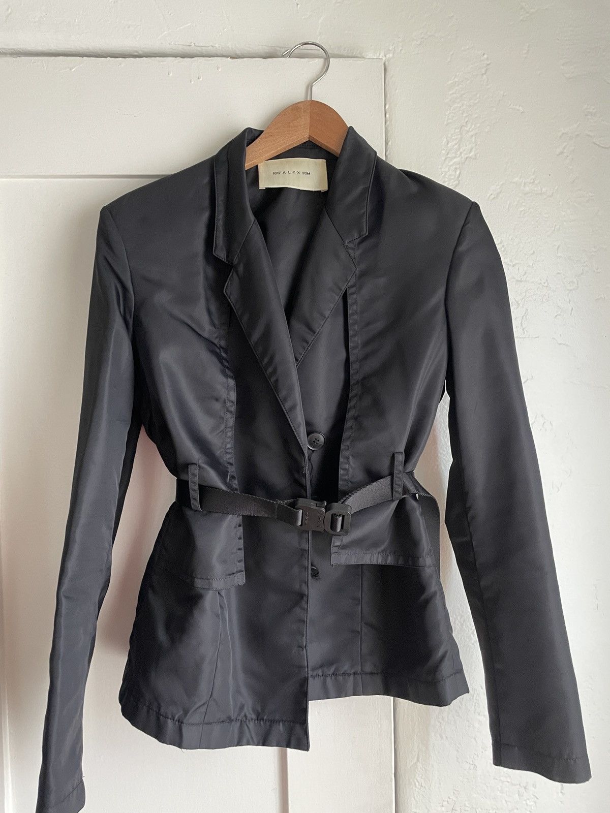 image of 1017 Alyx 9Sm Nylon Blazer W/ Adjustable Belt in Black, Women's (Size Small)