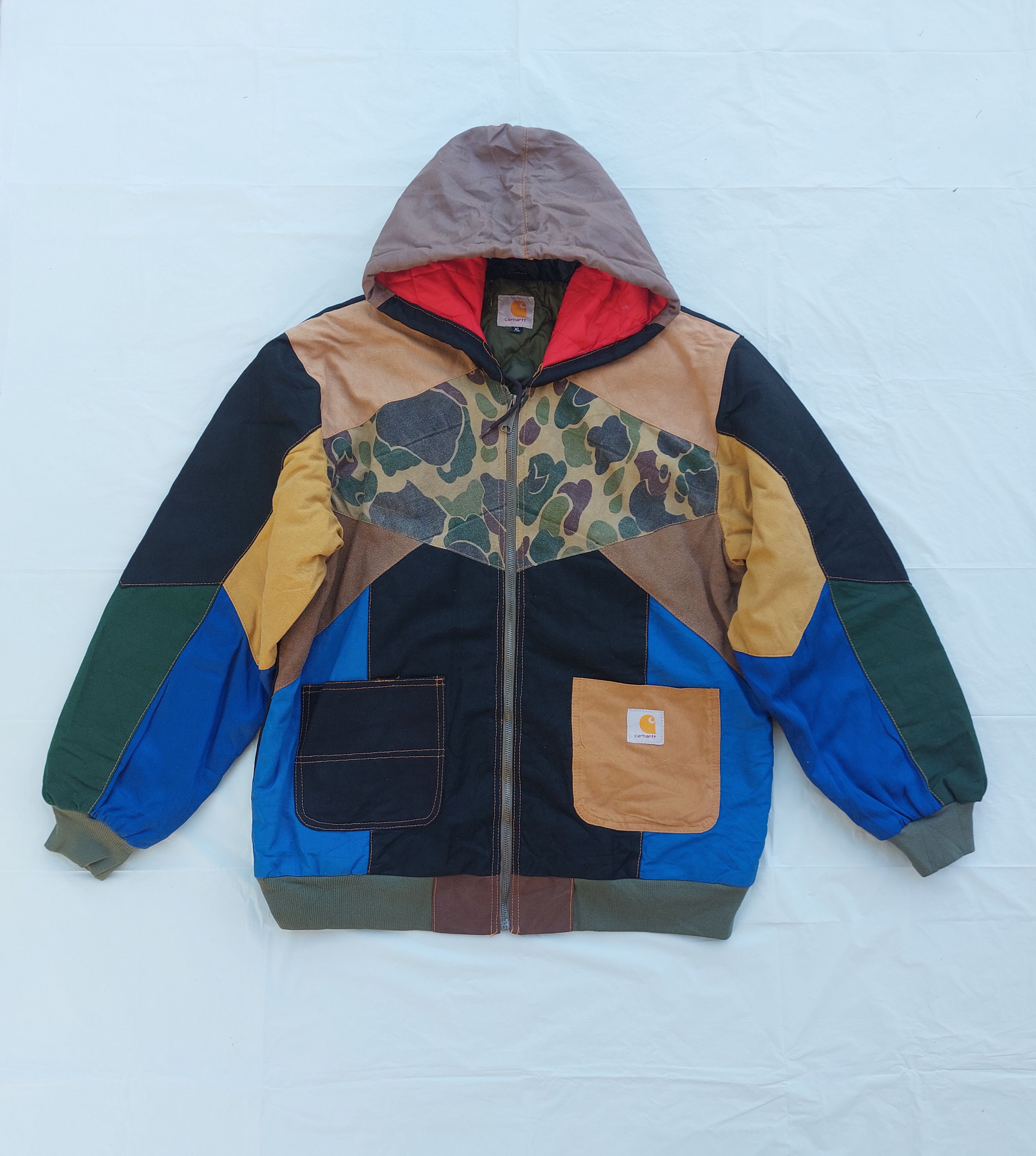 Carhartt CARHARTT REWORKED custom made patchwork hoodie jacket Size US M / EU 48-50 / 2 - 1 Thumbnail