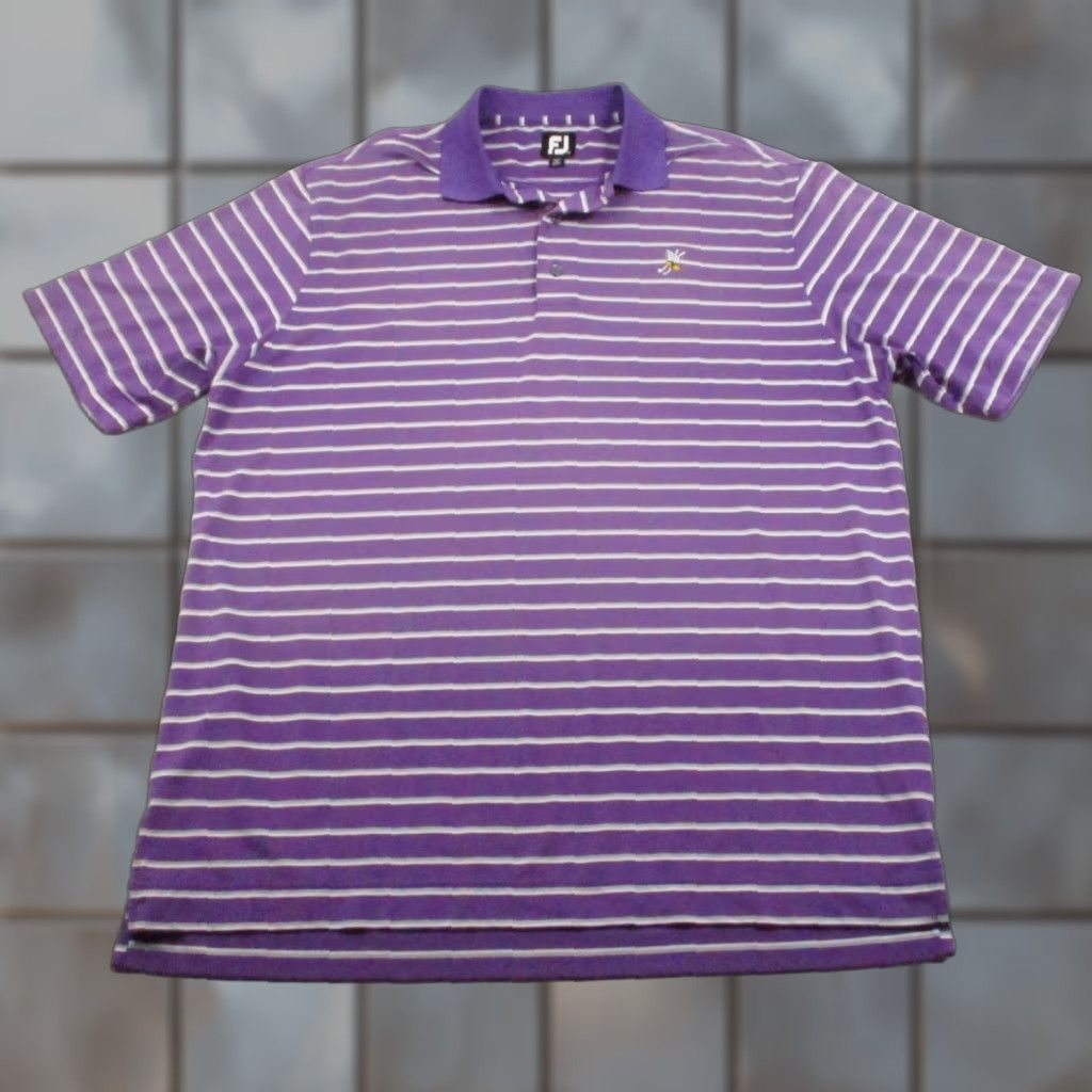 Footjoy FootJoy Polo Shirt Mens XL Purple Stripe Golf Performance Stretch Short Sleeve Polo Shirt Mens 2XL Size US XL / EU 56 / 4 - 1 Thumbnail
