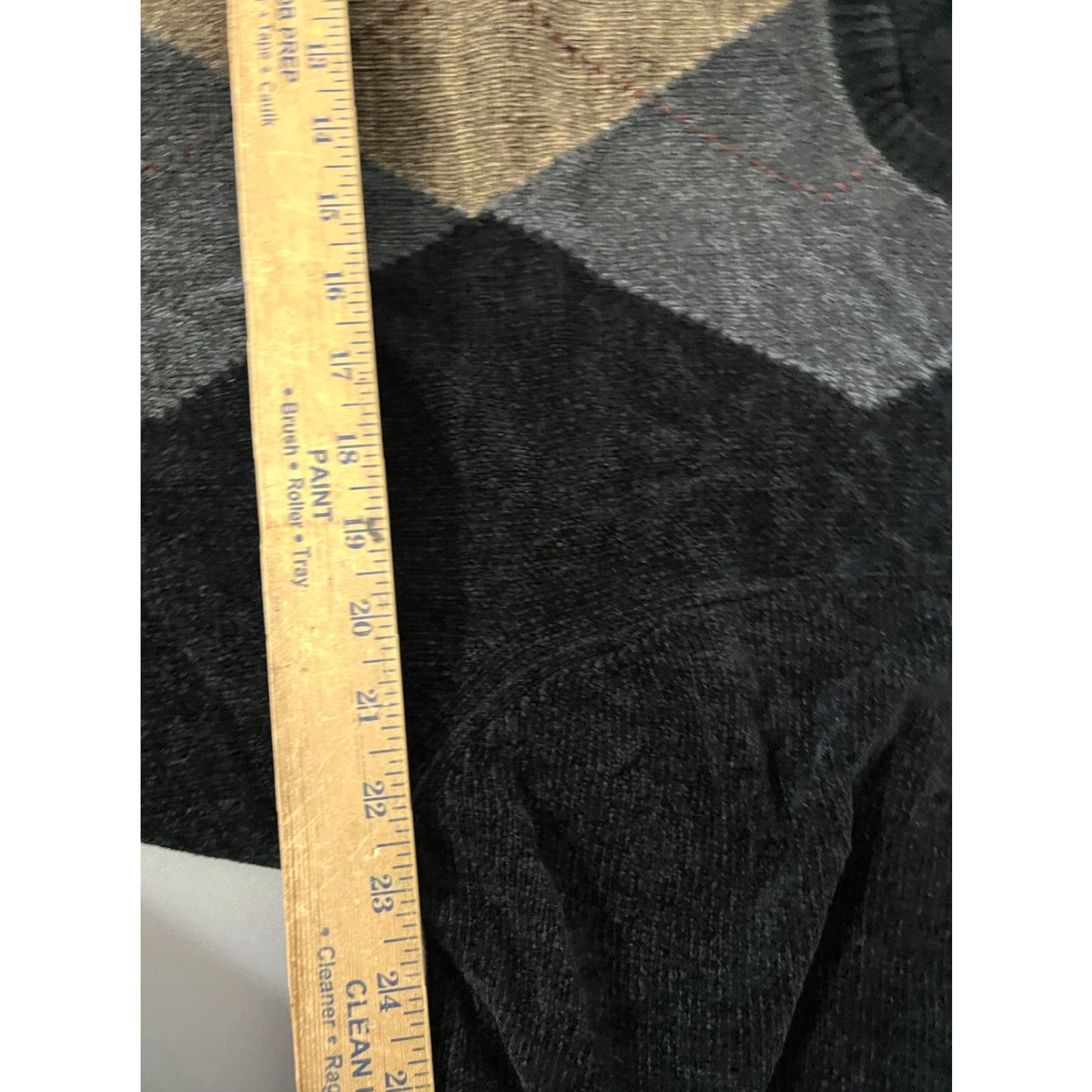 Dockers VINTAGE Dockers Mens XLT Black Velour Argyle Sweater Pullover Big & Tall XLT Black Mens Pullover Argyle Velour Sweater Size US XL / EU 56 / 4 - 5 Thumbnail