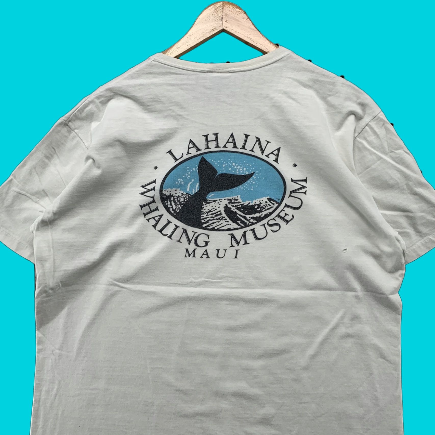 Vintage VINTAGE Crazy Shirt Lahaina Whaling Museum Maui Shirt Mens XL White 90s Tee Mens XL White 90s Vintage Size US XL / EU 56 / 4 - 1 Thumbnail
