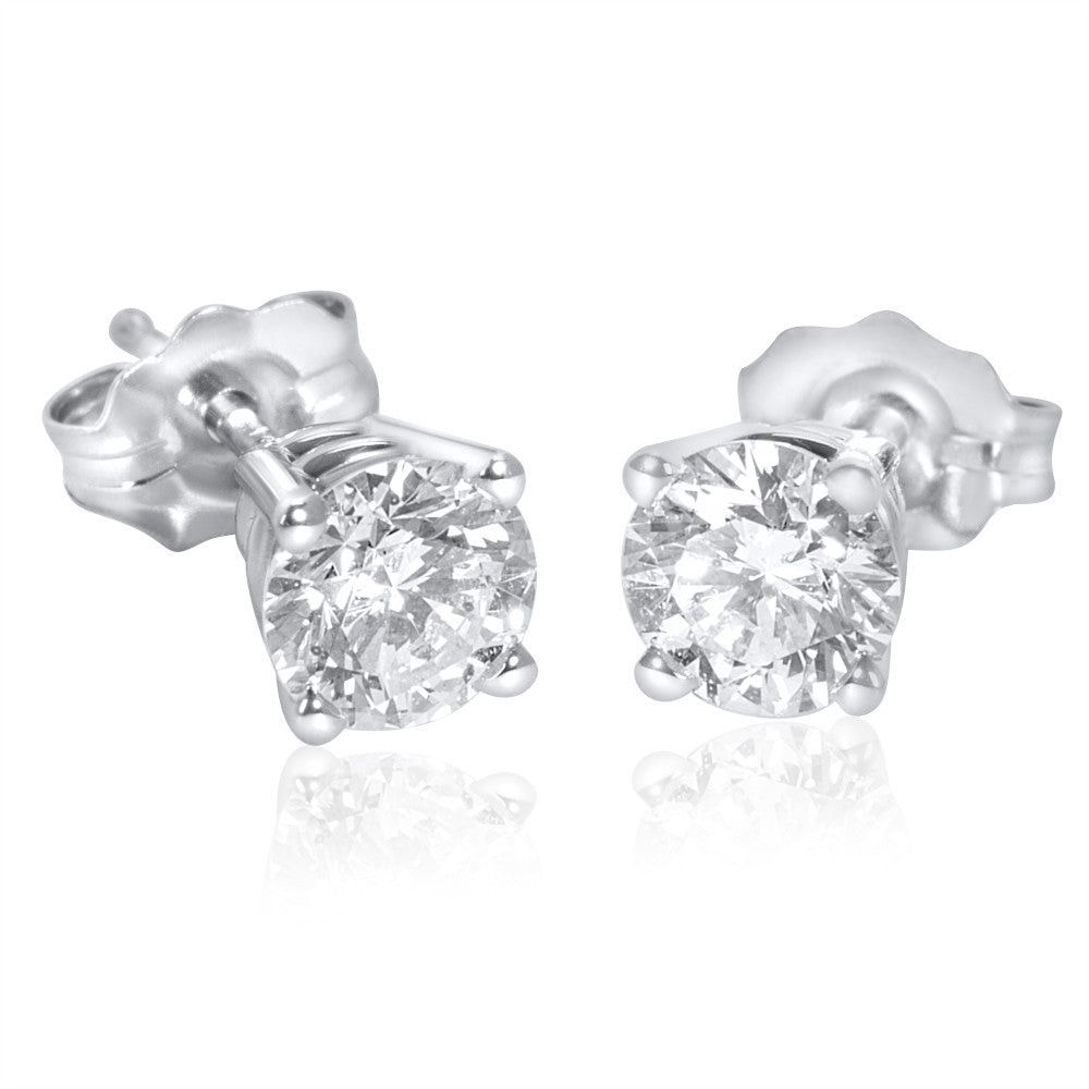 Other 4 Prong Basket Diamond Stud Earrings in 14K White Gold (0.75 CTW) Size ONE SIZE - 1 Thumbnail