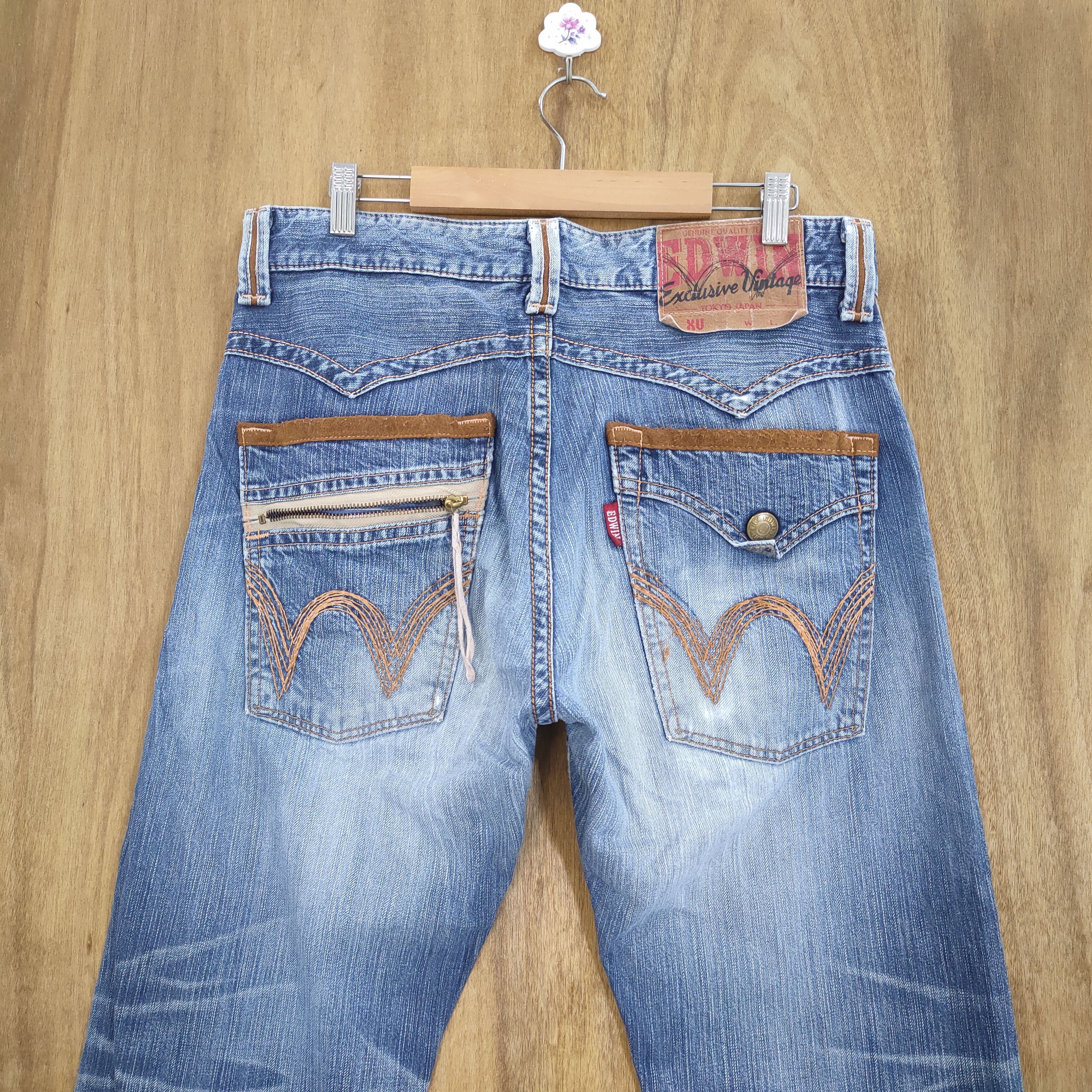 Edwin VINTAGE EDWIN FADED DISTRESSED RIPPED JEAN PANTS Size US 34 / EU 50 - 8 Thumbnail