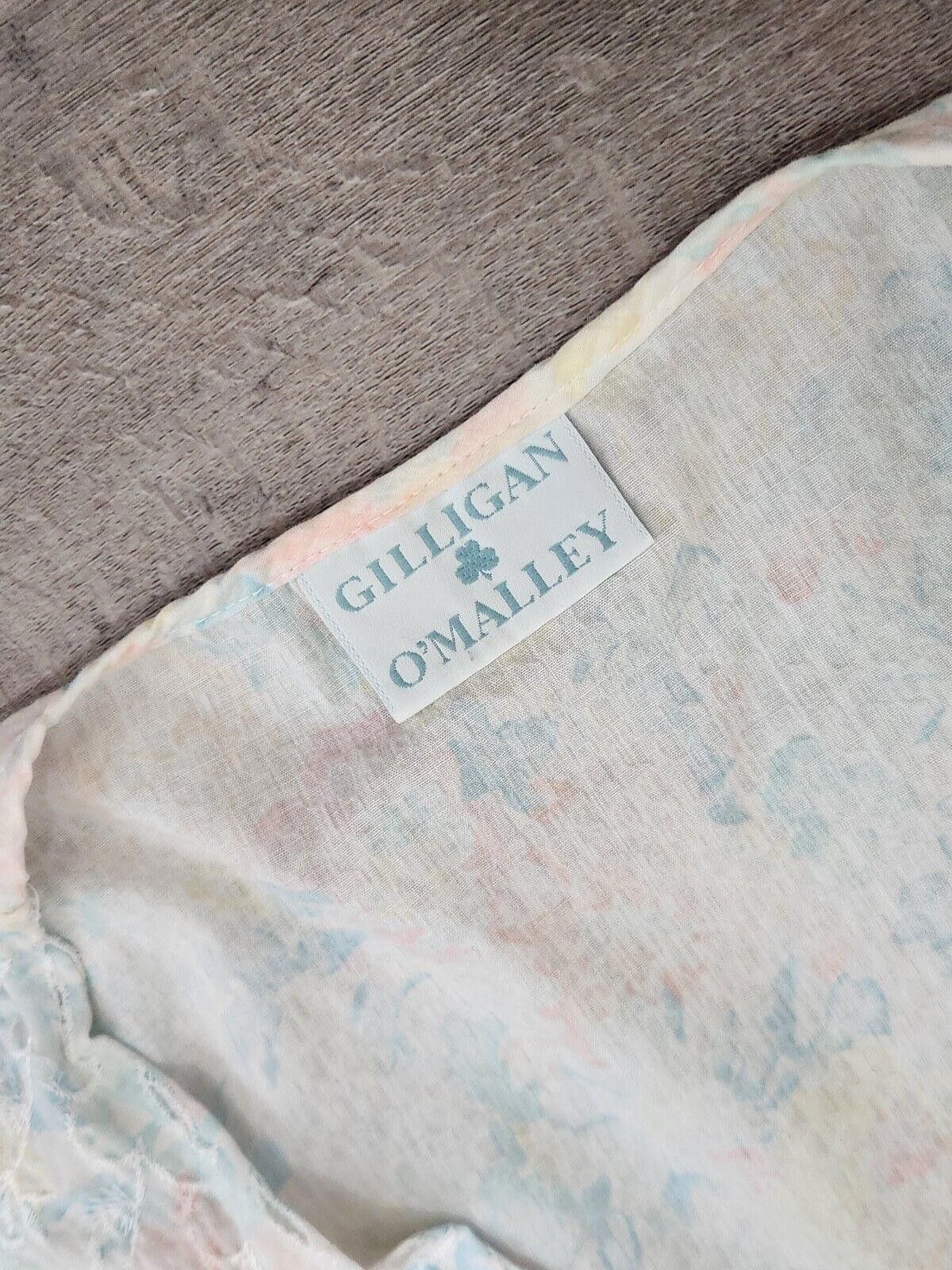 Designer Vintage Gilligan O'malley Nightgown Floral Pastel Short Size ONE SIZE - 2 Thumbnail