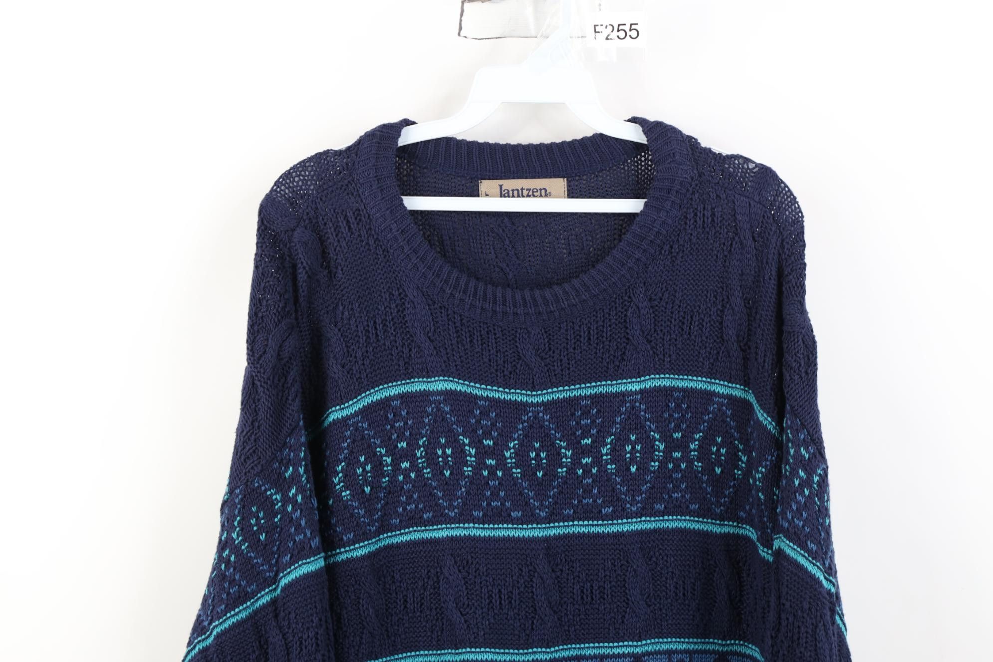 Vintage Vintage 90s Streetwear Chunky Cable Thermal Knit Sweater USA Size US L / EU 52-54 / 3 - 2 Thumbnail