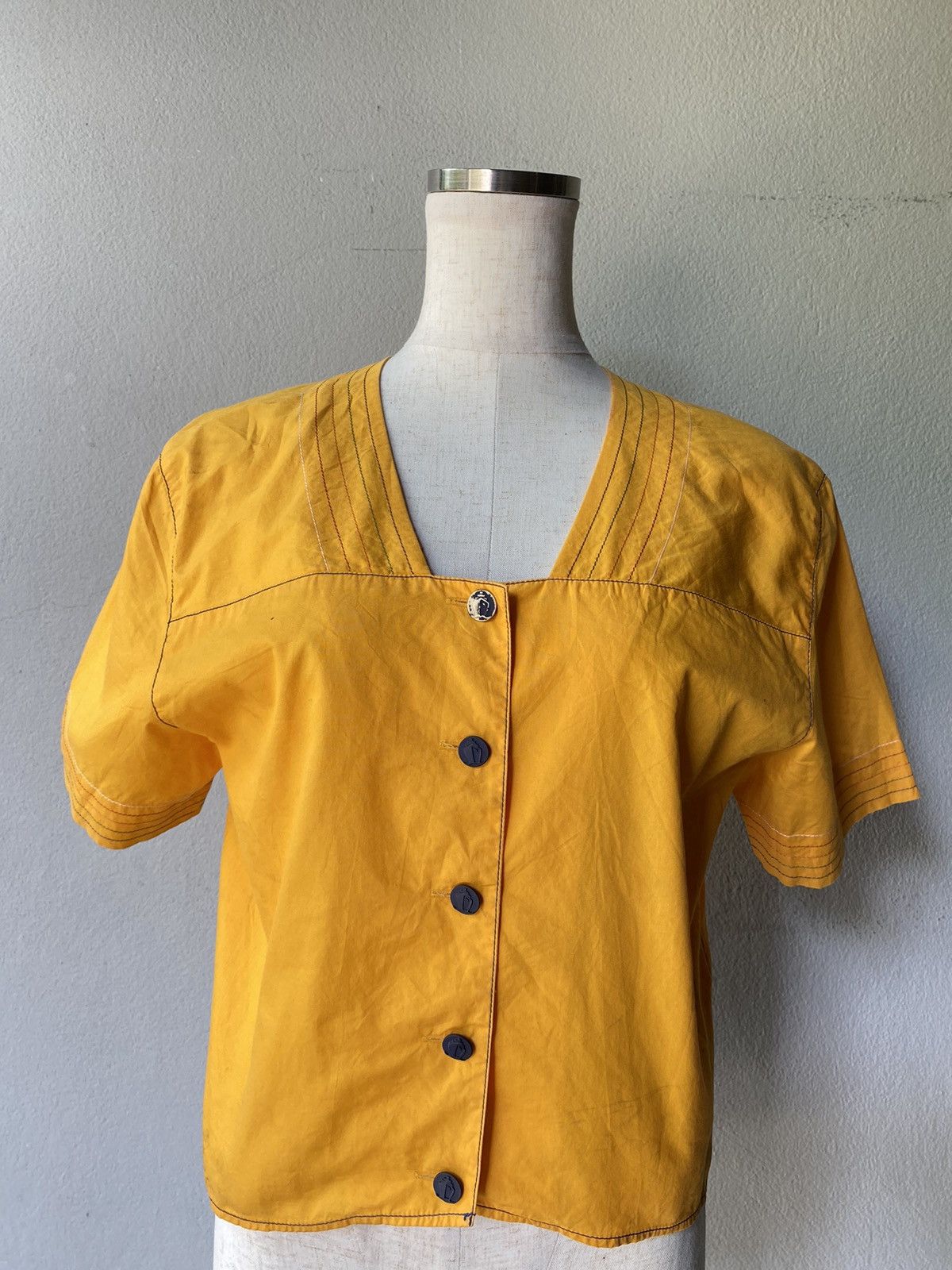 Chloe Chloé Vintage Vibrant Yellow Button-Up Top Size S / US 4 / IT 40 - 13 Thumbnail