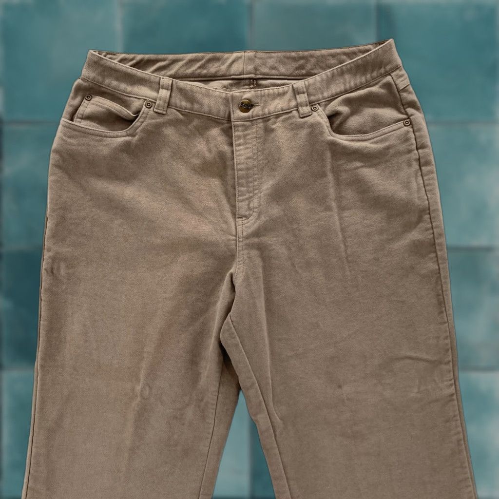 Vintage L.L. Bean Women 14 Brown Soft Stretch Flat Front Chino Pants Mid Rise Pants Size 36" / US 14 / IT 50 - 1 Thumbnail