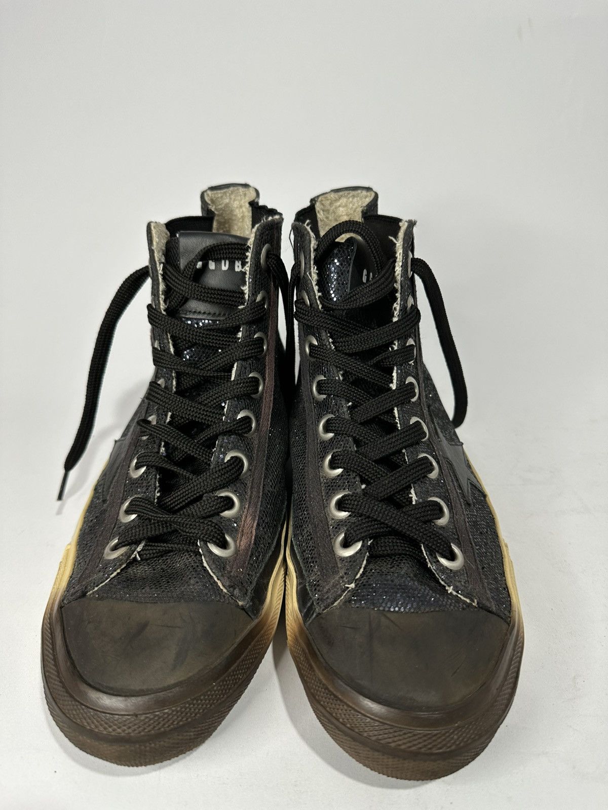 Golden Goose Golden Goose V-Star 1 Glitter Distressed Sole Hi Sneakers Size US 6.5 / EU 39-40 - 3 Thumbnail