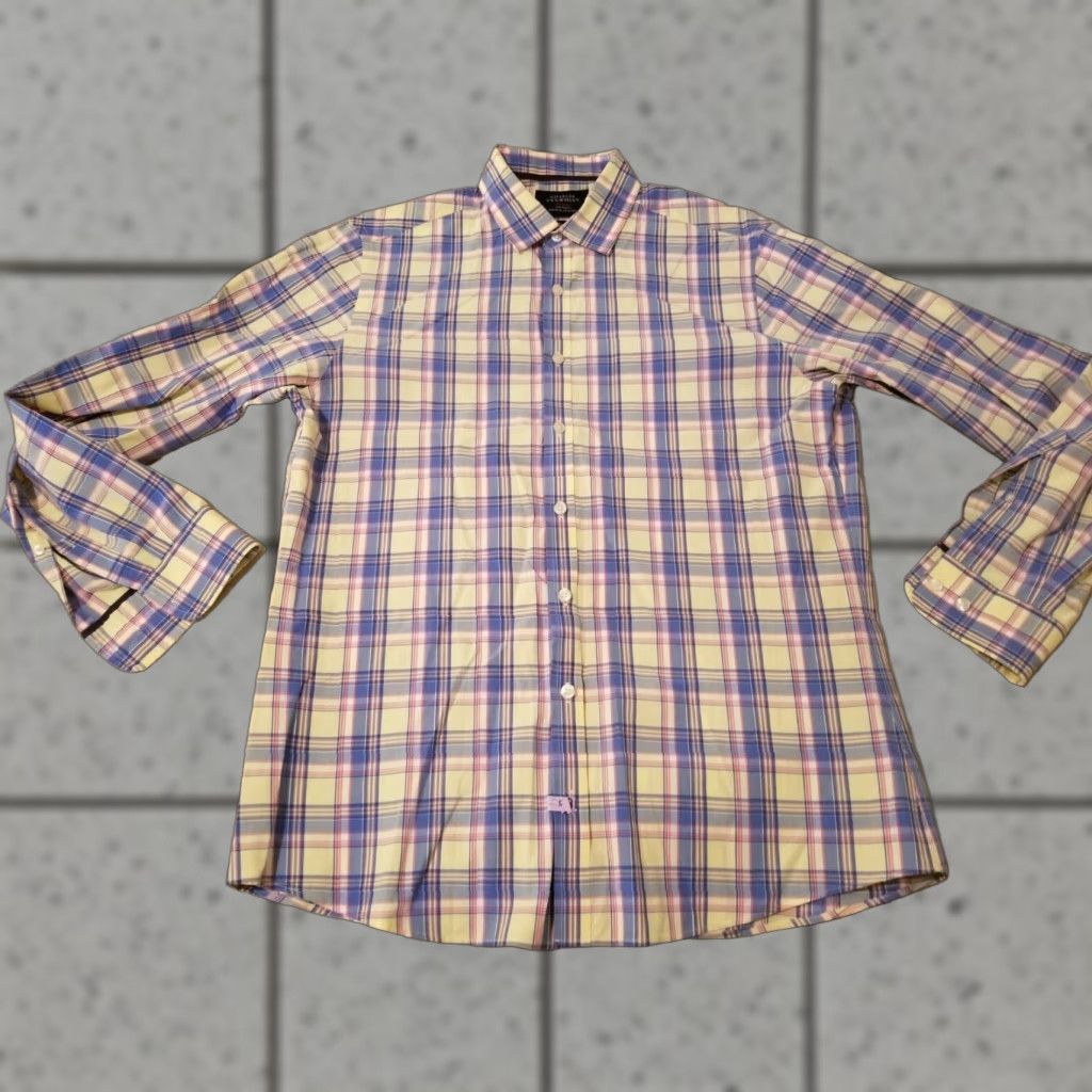 Charles Tyrwhitt Mens Charles Tyrwhitt Dress Shirt M Medium Yellow Cotton Button Shirt Size 40R - 1 Thumbnail