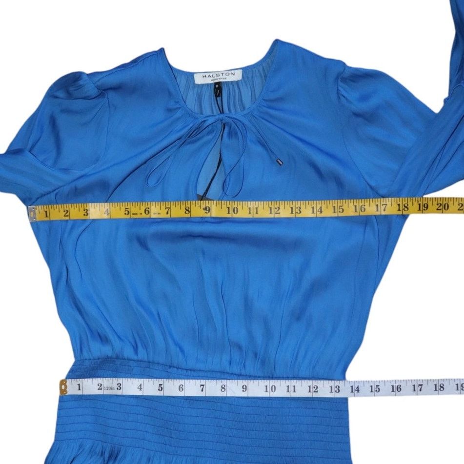 Halston Heritage NWT Halston Heritage Tie-Neck Smock-Waist Dress Size Medium Size M / US 6-8 / IT 42-44 - 5 Thumbnail