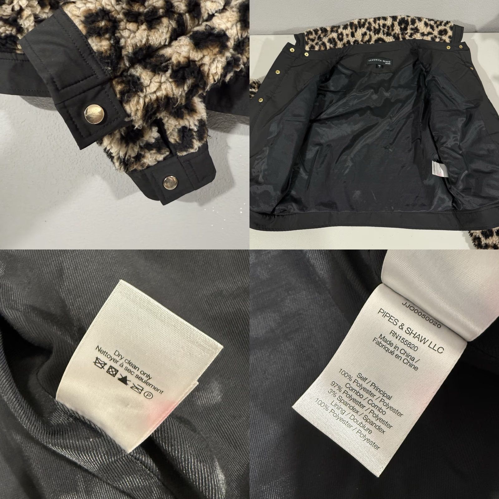Veronica Beard Veronica Beard Jacket Womens S Leopard Faux-Fur Snap-Front Teddy Brown - Shirt/Coat Size S / US 4 / IT 40 - 8 Thumbnail
