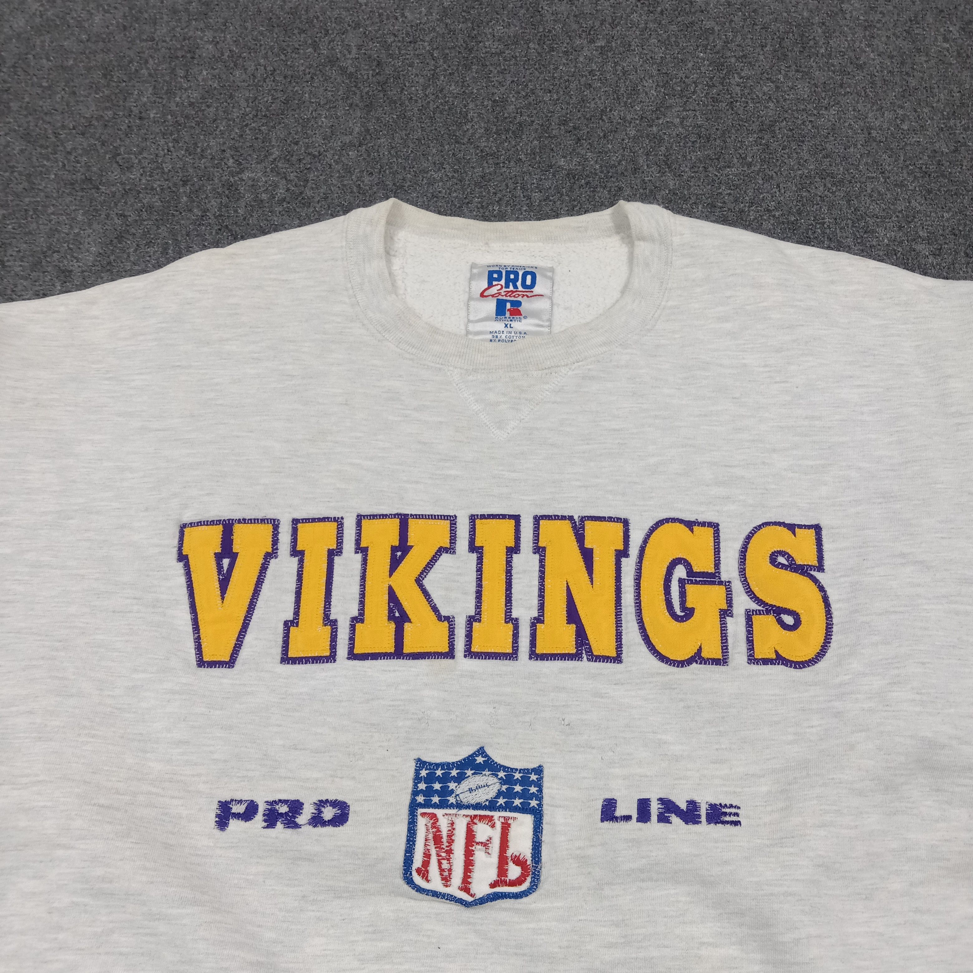 Russell Athletic 90's NFL Russell Minnesota Vikings Sweatshirt C286N2 Size US XL / EU 56 / 4 - 2 Thumbnail