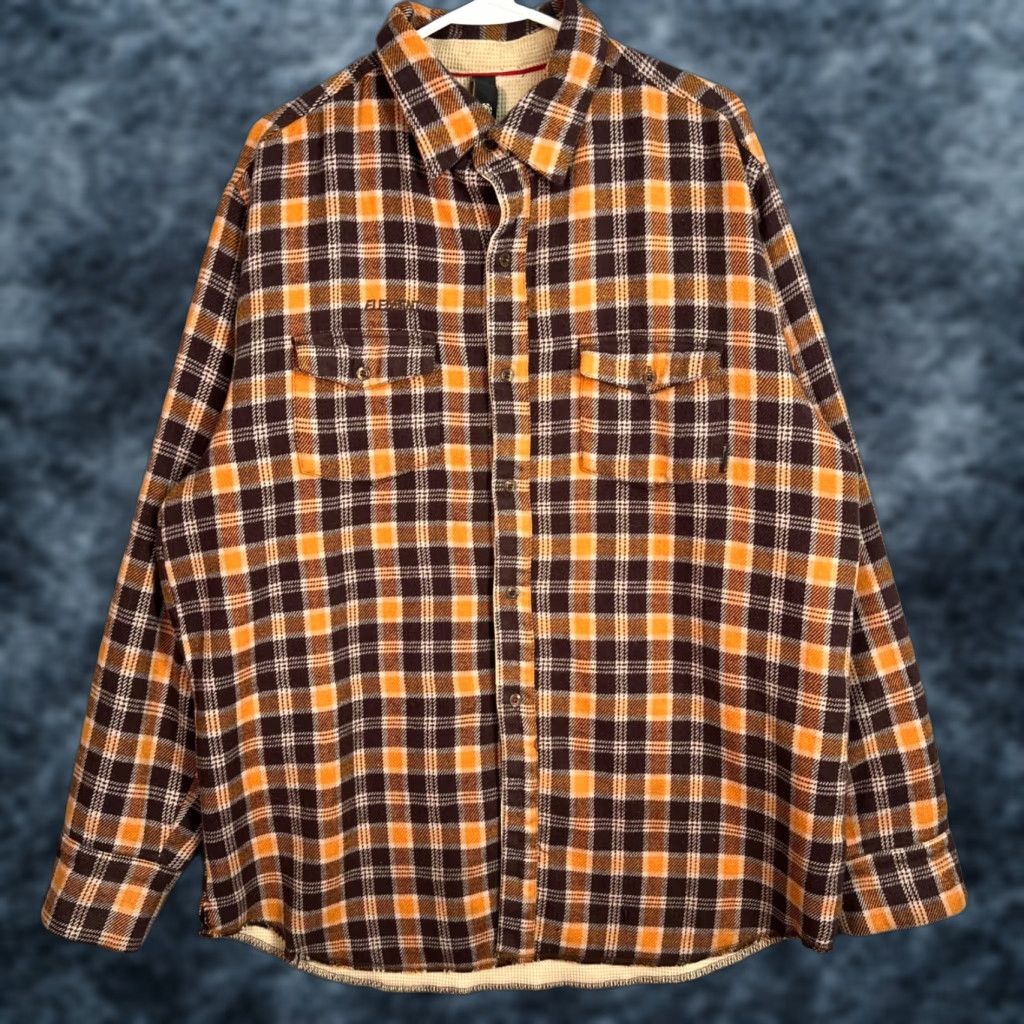 Element VINTAGE Element Shirt Mens Large Plaid Button-Up Lined Flannel Brown Cotton Polyester Size US L / EU 52-54 / 3 - 1 Thumbnail