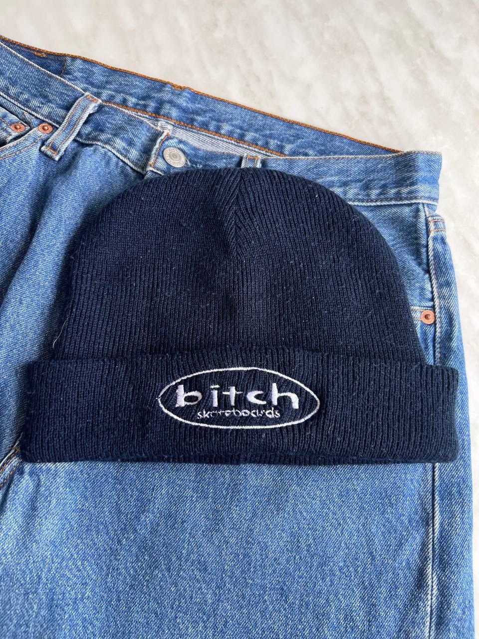 Shorty's Skateboards Vintage Bitch Skatebord Beanie Hat Black 90's Size ONE SIZE - 1 Thumbnail