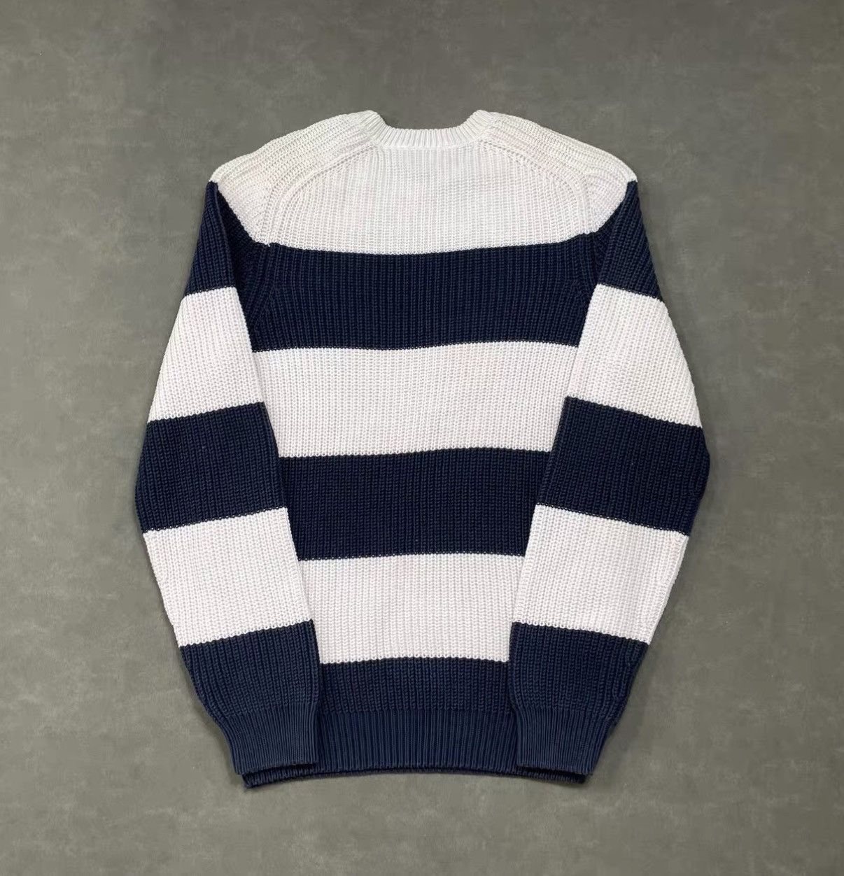 Lacoste LACOSTE Blue & White Striped Knit Sweater J16 Size US M / EU 48-50 / 2 - 2 Thumbnail
