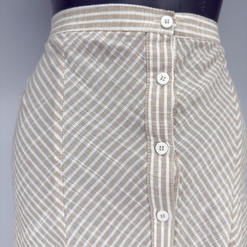 Other MAX STUDIO Yarn Dye Button Beige Off White Maxi Skirt Boho M Size 30" / US 8 / IT 44 - 6 Thumbnail