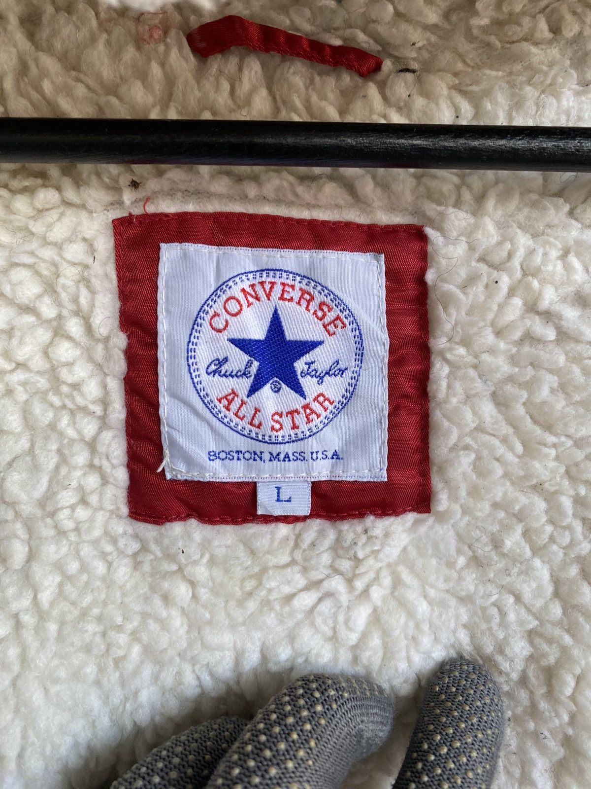 Converse Vintage Converse All Star Sherpa-Lined Hooded Jacket Red Size US L / EU 52-54 / 3 - 9 Thumbnail