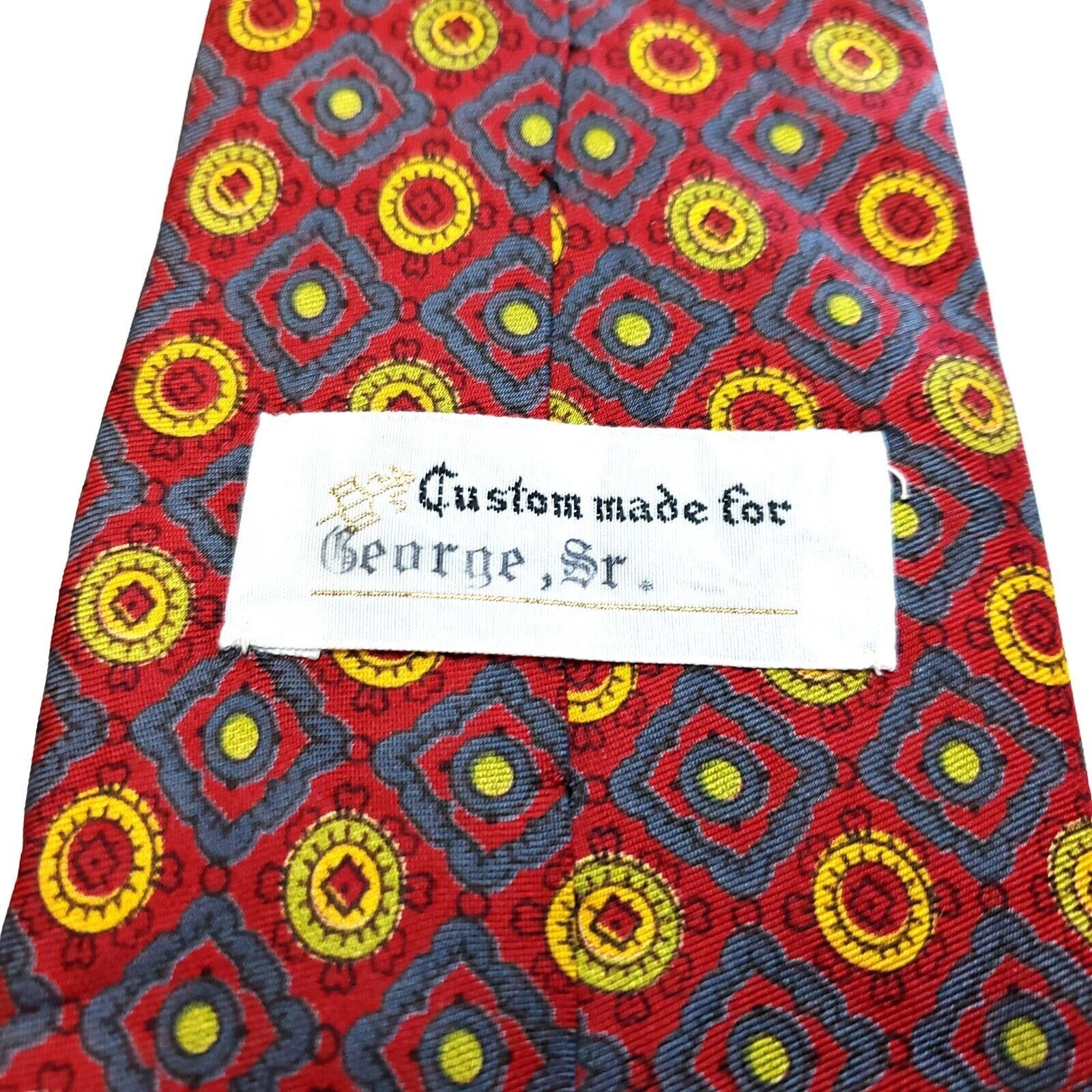 Vintage WM M Frazin Company Red Yellow Blue Geometric Print Short Wi Size ONE SIZE - 3 Thumbnail