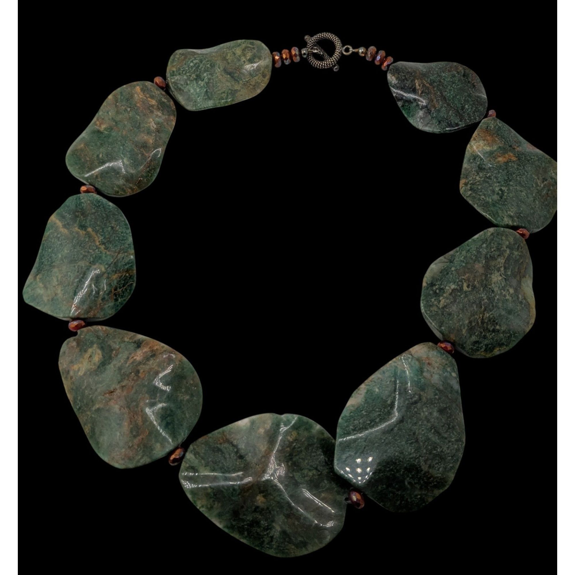 Other Vintage Chunky Green Jasper Statement Necklace Size ONE SIZE - 1 Thumbnail