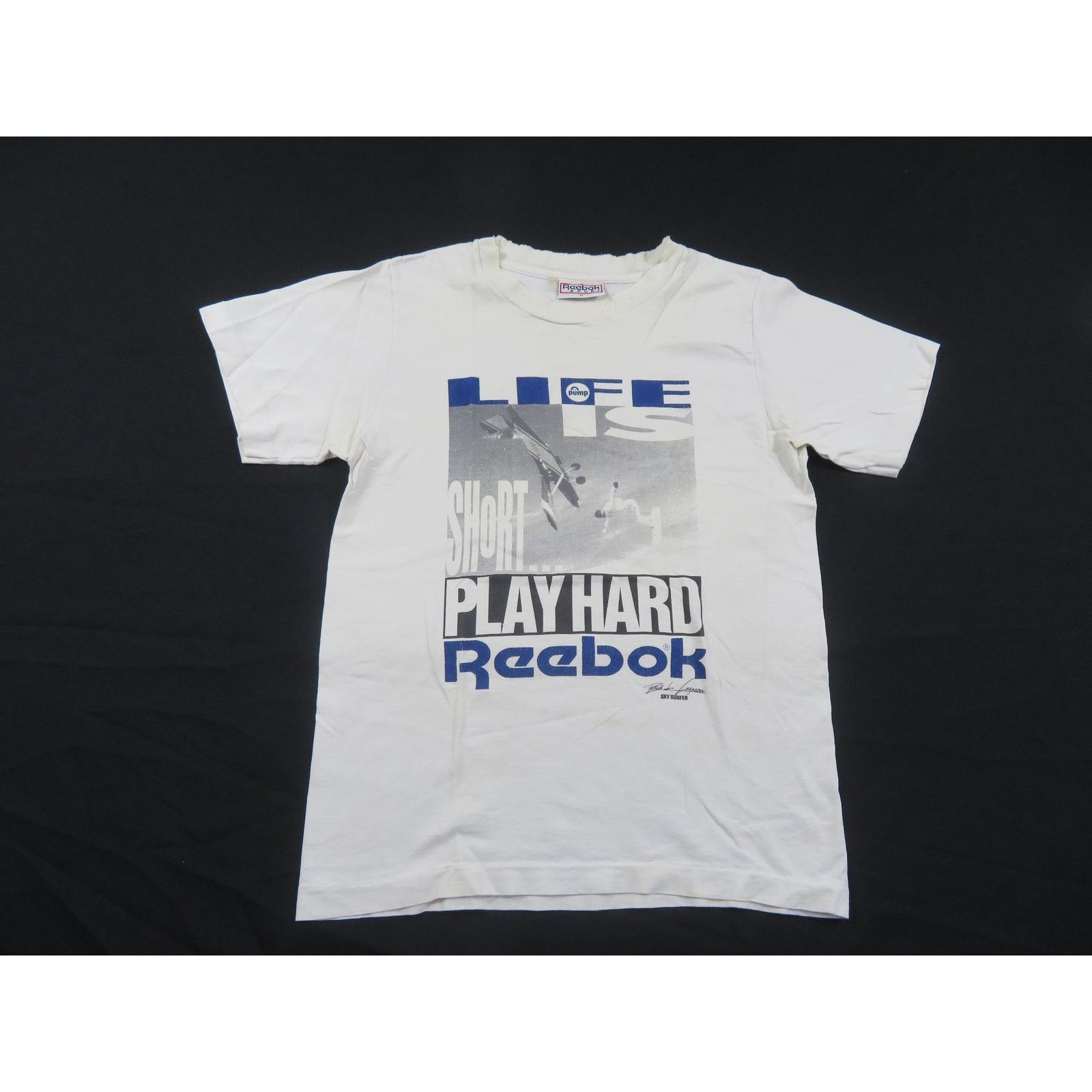 Reebok Reebok Life is Short Sky Surfer T-Shirt White Sz M 1990s Size US M / EU 48-50 / 2 - 1 Thumbnail