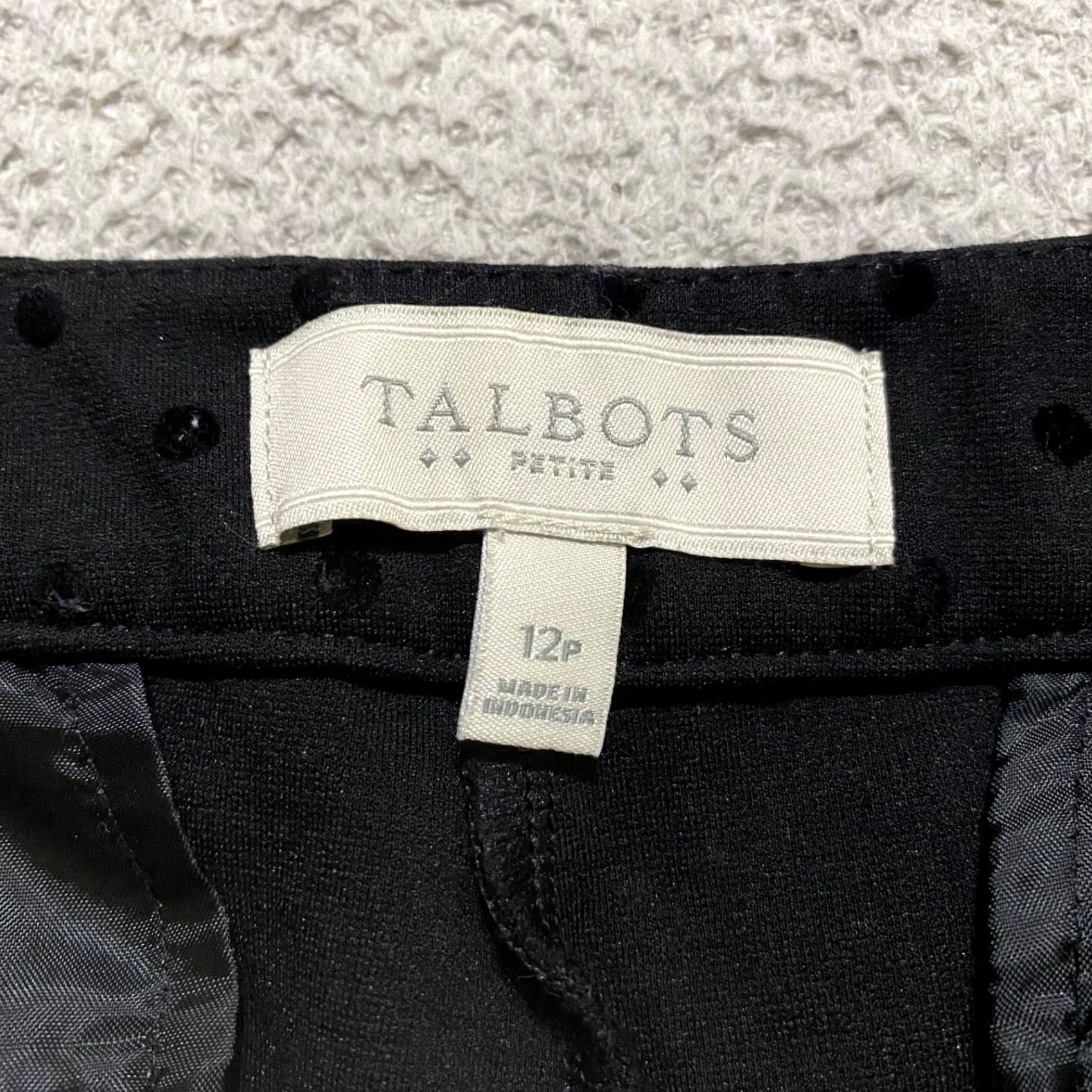 Talbots Talbots Pants Dress Pants Black 12P Petites Straight Flat Front Nylon Rayon Spandex Womens Professionals Carvy? Size 34" / US 12 / IT 48 - 3 Thumbnail