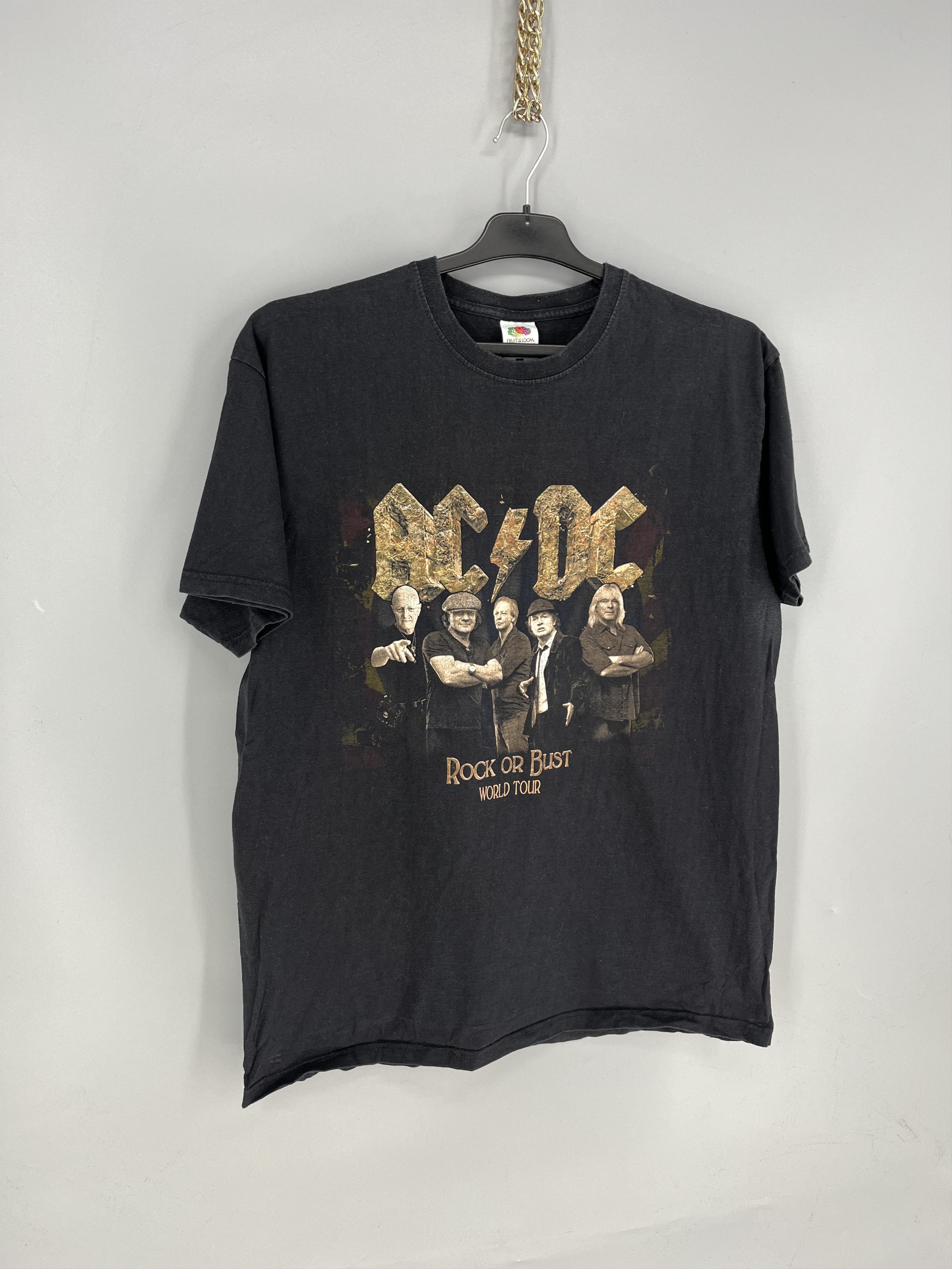 Vintage AC/DC Rock Or Bust World Tour Black Music Band T Shirt Size US L / EU 52-54 / 3 - 2 Thumbnail