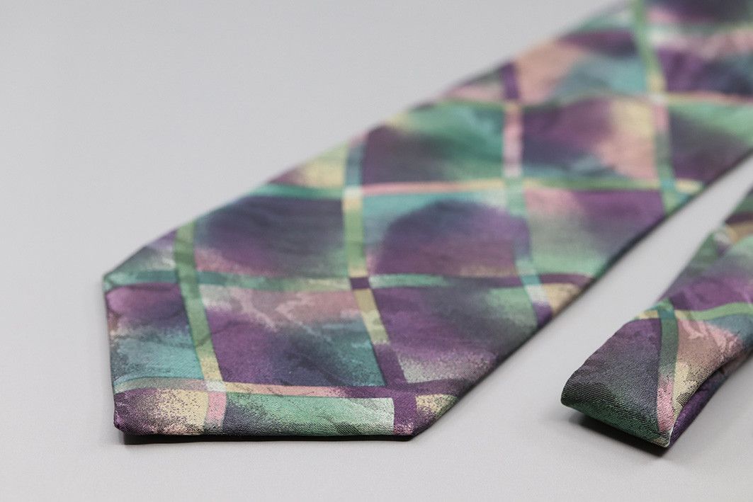 Lanvin Lanvin Paris Abstract Plaid Silk Tie Size ONE SIZE - 10 Thumbnail