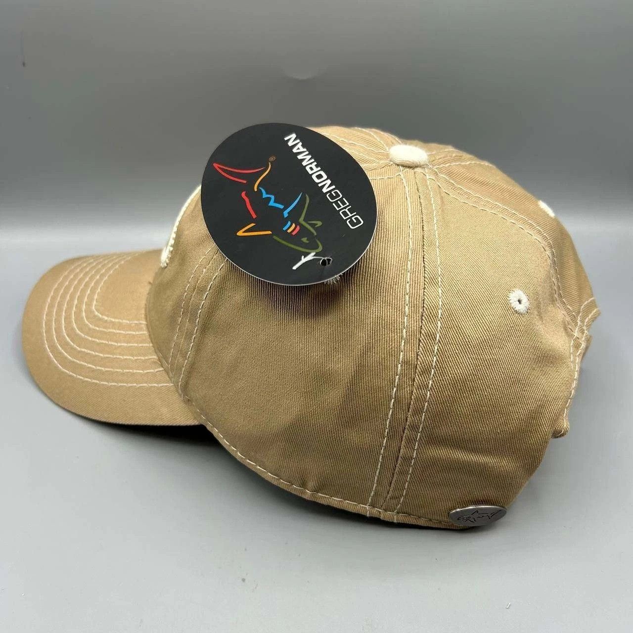 Greg Norman Greg Norman Golf Hat Men Beige Embroidered Strap Back Cotton Size ONE SIZE - 5 Thumbnail
