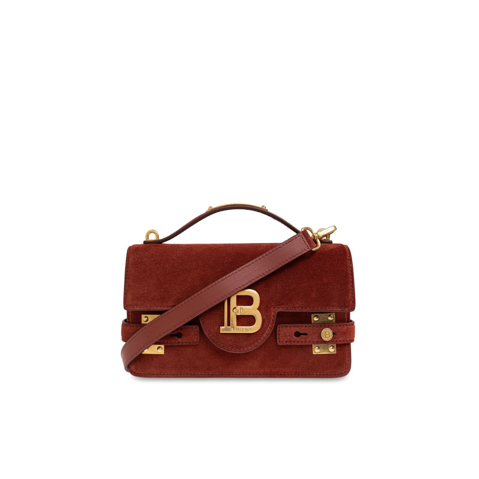 Balmain BALMAIN B-Buzz 24 Red Suede Shoulder Bag New & Authentic Size ONE SIZE - 1 Thumbnail
