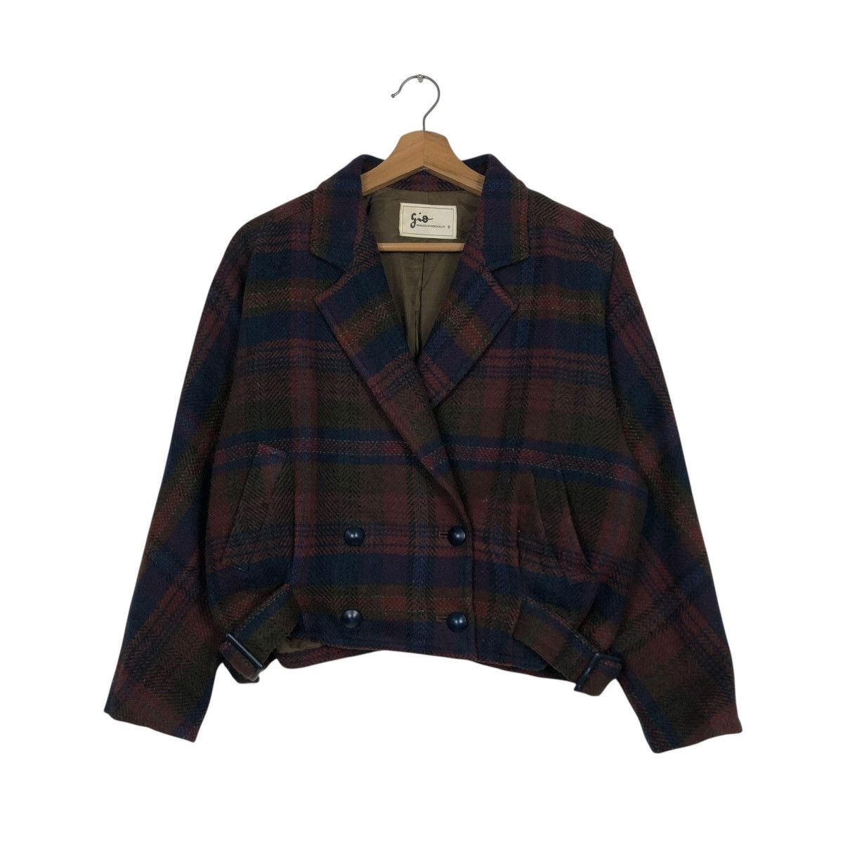 Japanese Brand 🔥VINTAGE WOOL BOMBER JACKET PARACHUTE DESIGN TARTAN GIO Size US M / EU 48-50 / 2 - 3 Thumbnail