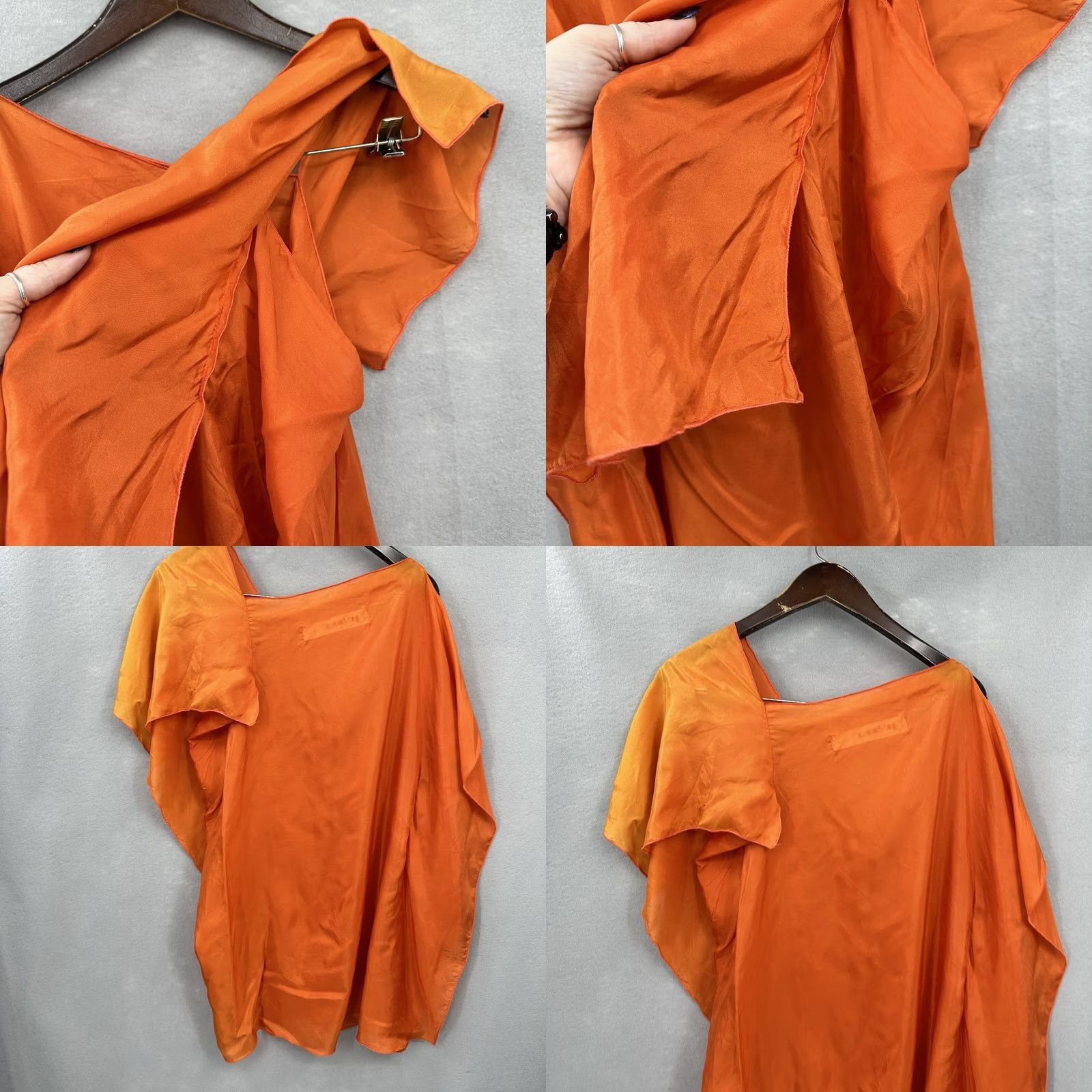 Vintage Yigal Azrouel New York Blouse Womens Small Silk Asymmetric Kimono Quiet Luxury Size S / US 4 / IT 40 - 8 Thumbnail
